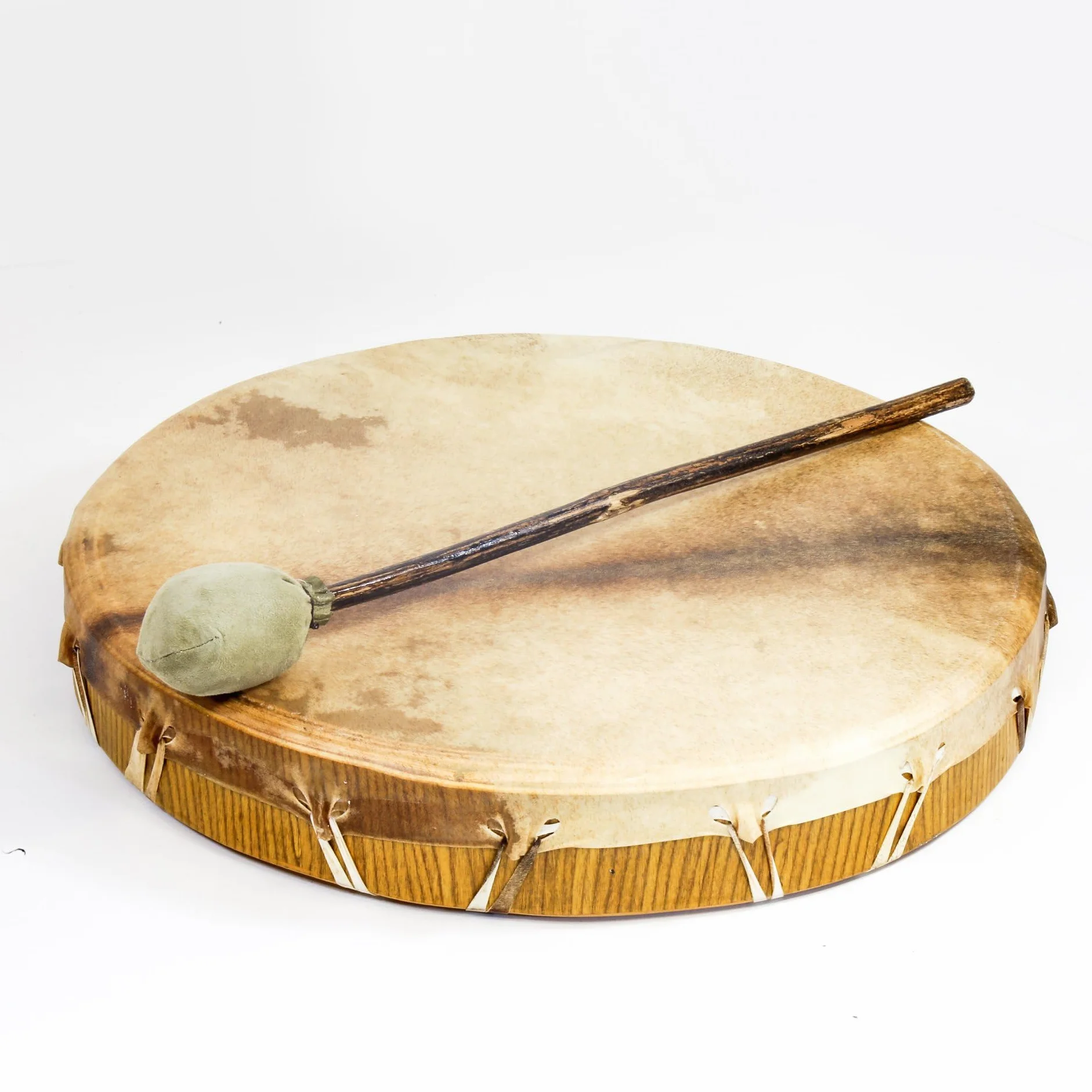 Tambor de chamán (40 cm de diámetro tambor de marco redondo piel de cabra Shaman Drum incluye mazo