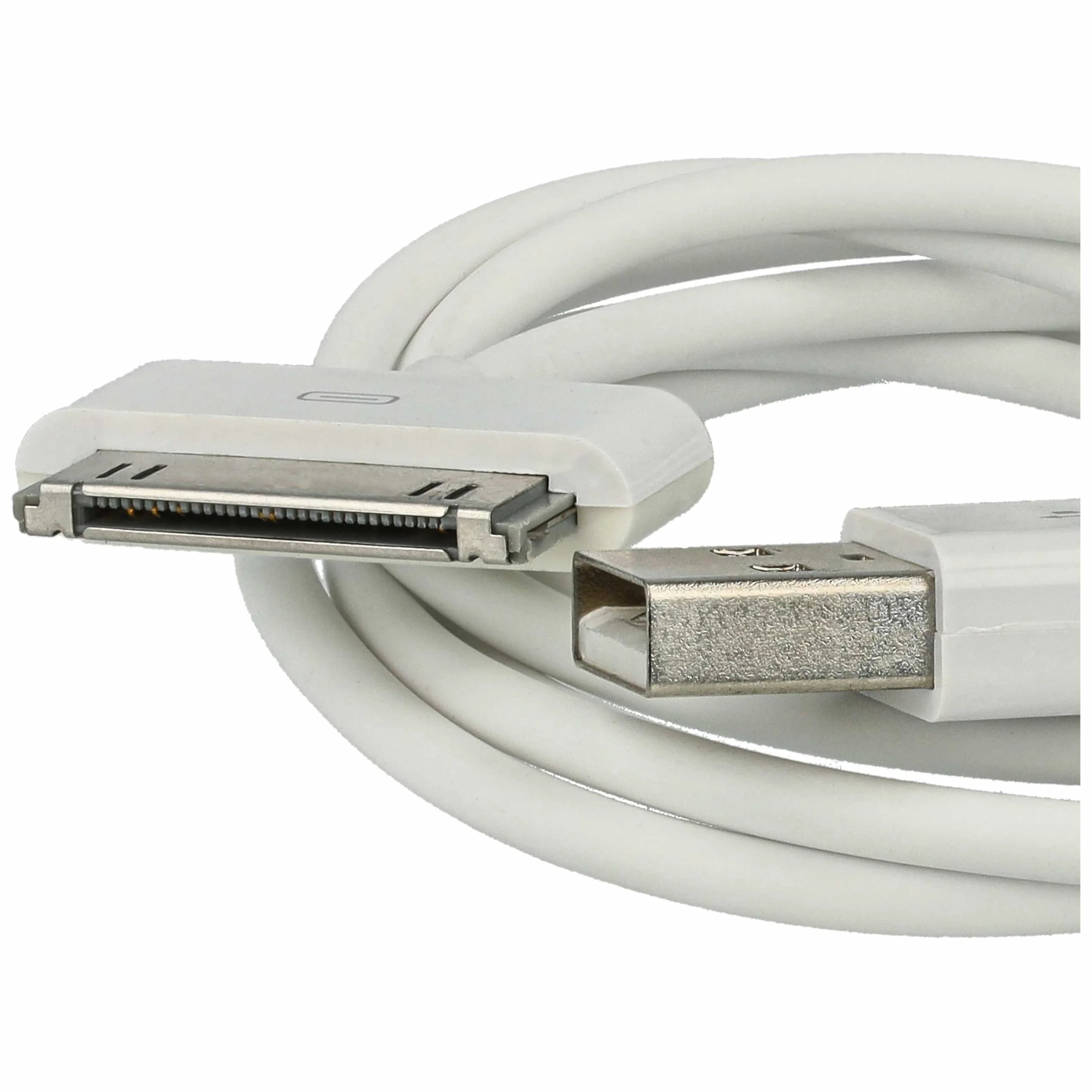vhbw Cable de datos USB compatible con Apple iPod 7 Gen. Classic Late 2008 A1238-120Gb reproductor MP3 - blanco, 80 cm