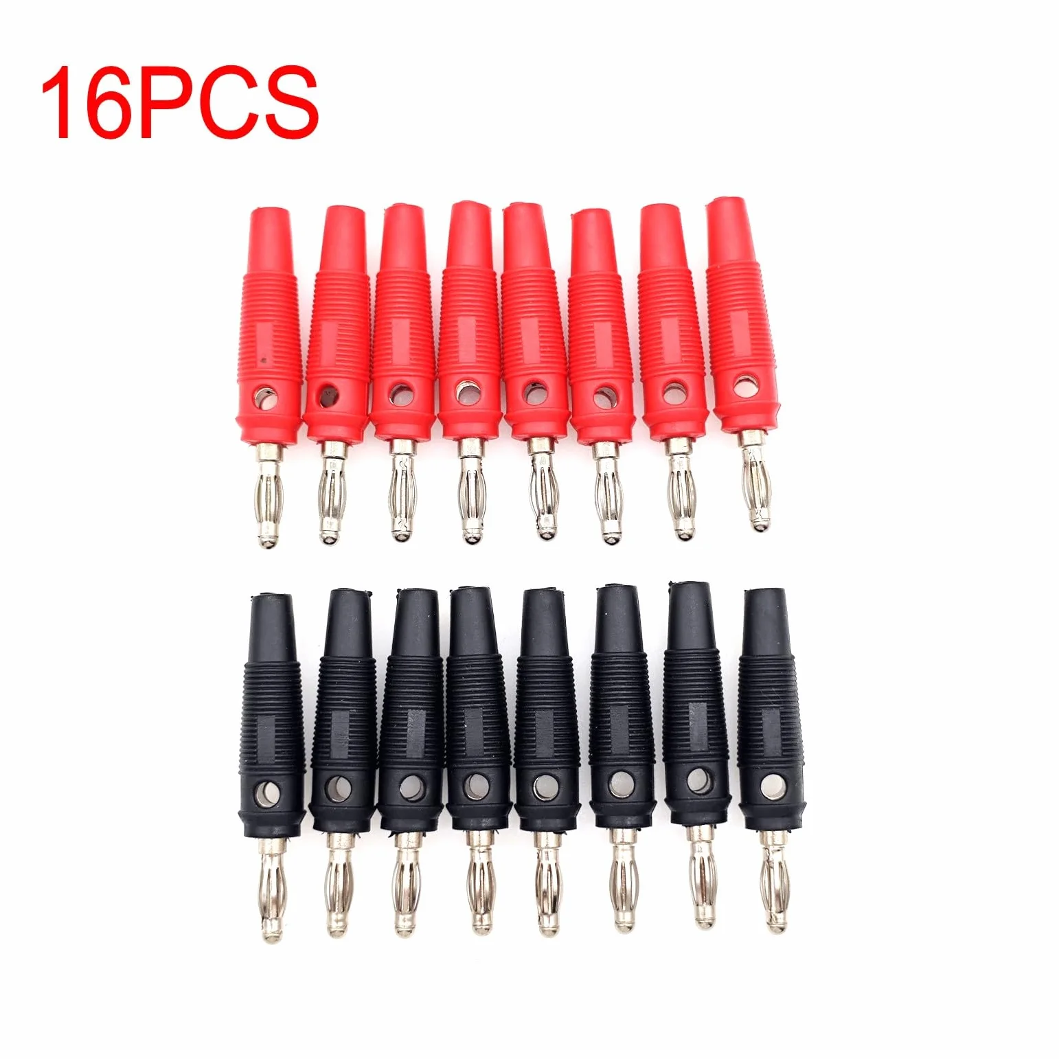 Juego de conectores banana niquelados 4 mm tipo tornillo para prueba eléctrica