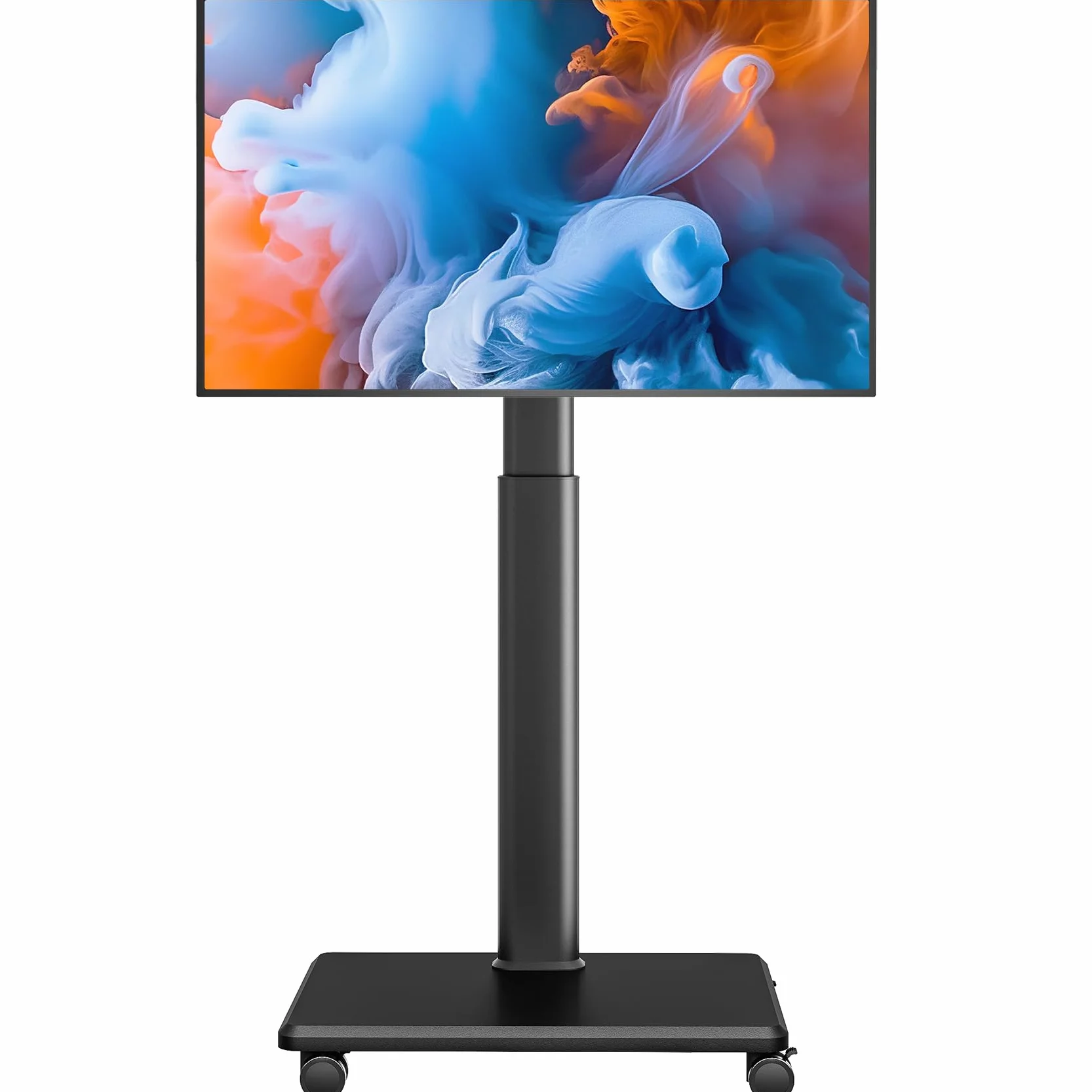 Soporte universal para TV de suelo con ruedas, ajustable en altura, giro 80°, para TV LCD LED OLED 27-65 pulgadas, 40 kg
