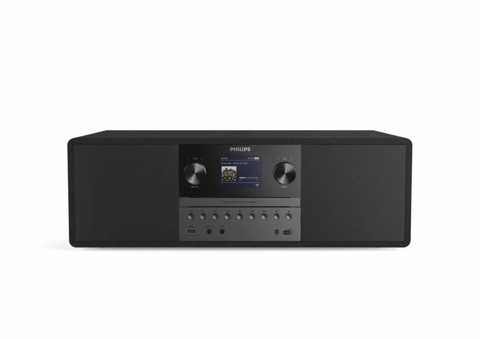 Philips TAM6805 Sistema de música Micro 50W con Radio por Internet, Bluetooth, Spotify Connect, USB, CD, Dab+, FM, Altavoces Bass Reflex – Sistema Compacto para el hogar o la Oficina