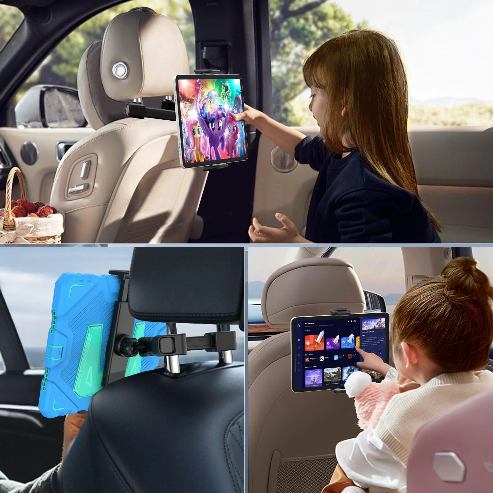FINTIE Soporte Tablet Coche Universal 6-13"- [360° Giratorio] Soporte Tablet Ajustable para Reposacabezas de Coche para iPad Air/Pro/Mini, Galaxy Tab, Smartphone, Kindle, Fire