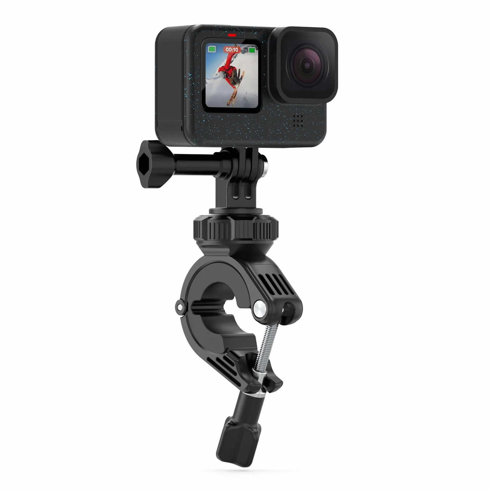 Soporte de Manillar Bicicleta Moto Abrazadera de Montaje de Barra Clamp Monturas para GoPro Hero 13 12 11 10 9 8 7 6 5 Session dji Cámaras de Acción - Giratorio de 360 Grados