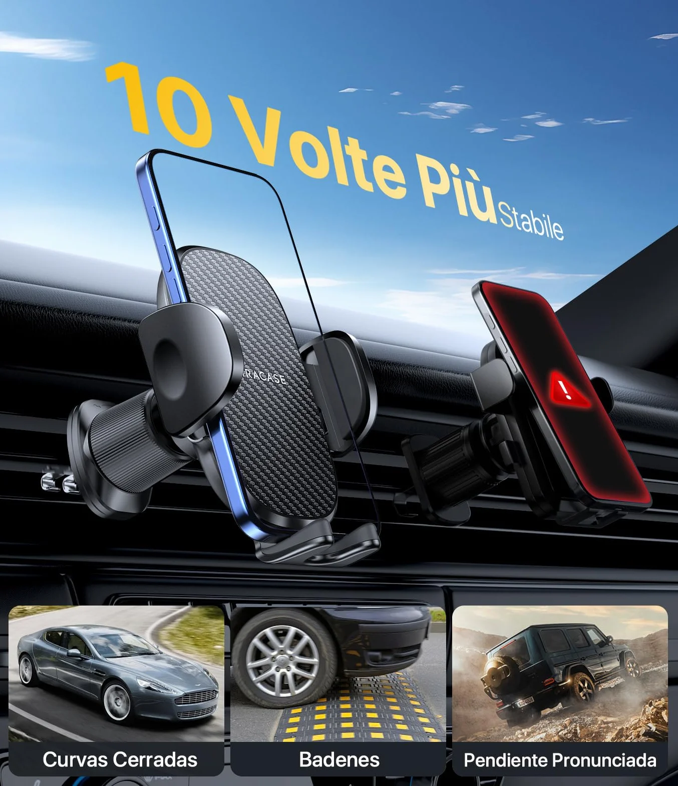 Miracase Soporte Móvil Coche Rotación 360° Compatible Phones 4.0-7.0 Pulgadas
