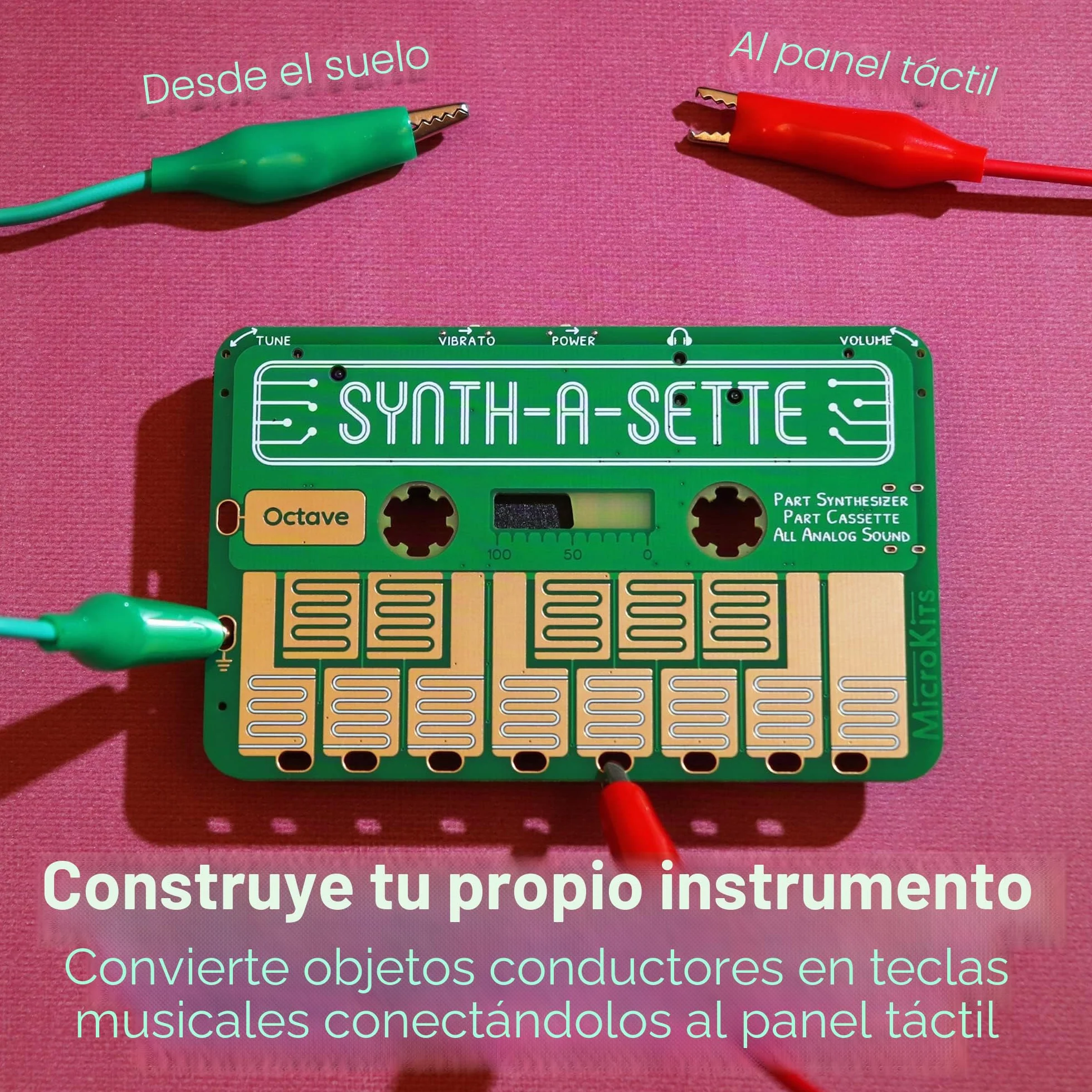 MicroKits Synth-a-Sette: crea tu propio teclado Banana con este sintetizador analógico de tamaño casete, SN1-KIT