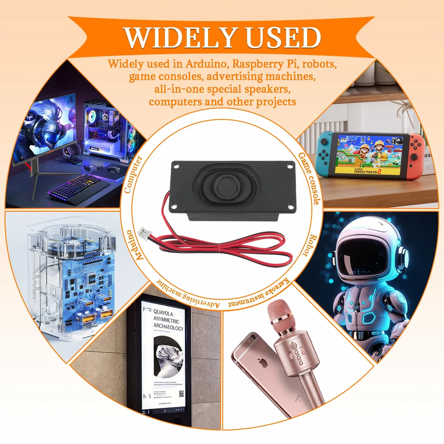 Altavoz 3 vatios 8 ohmios Altavoz 3w 8ohm Interfaz JST-PH2.0 para placa base Arduino Proyectos electrónicos de bricolaje y monitores de TV LCD (4 PCS)