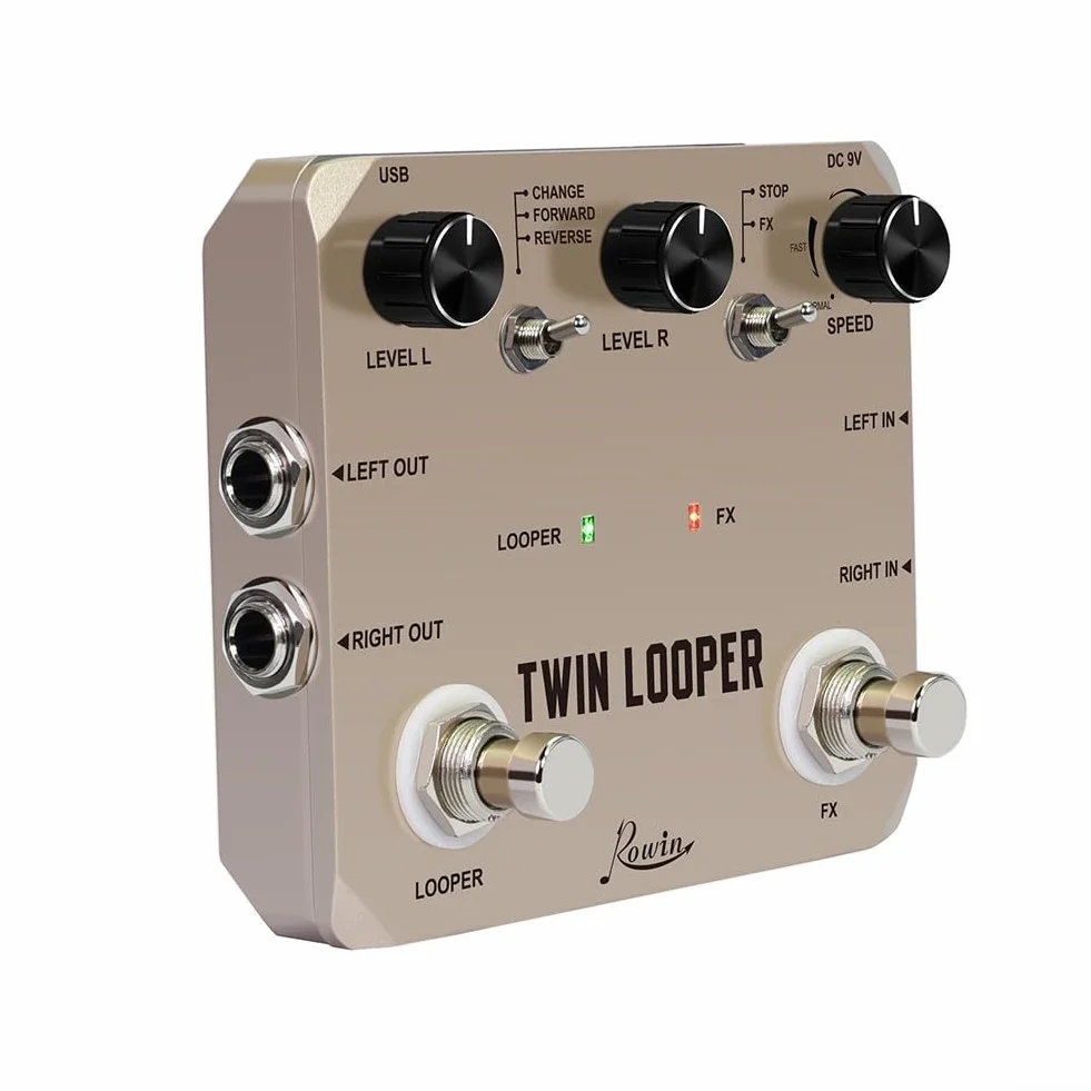 Pedal Looper para guitarra eléctrica de tamaño pequeño, bucles inversos, manipulación de velocidad, True Bypass