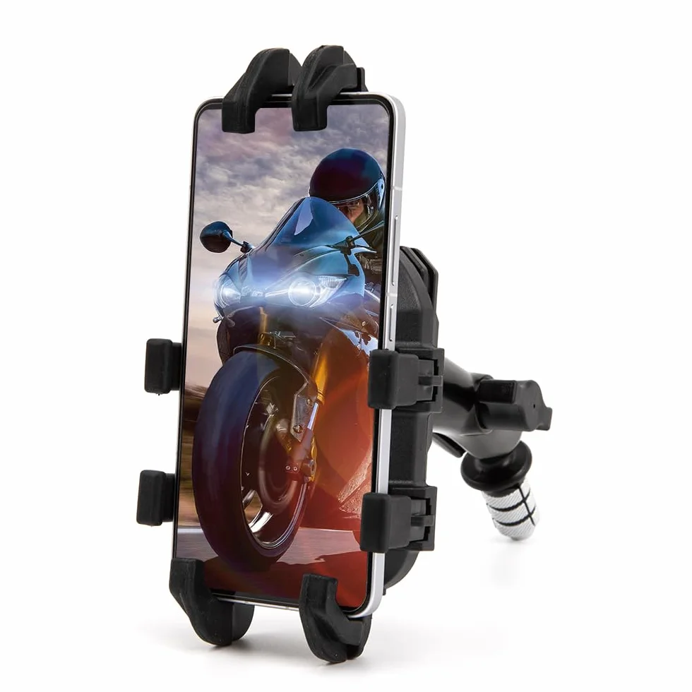 Soporte para móvil de Moto Soporte GPS para Smartphone de 4'' - 7'' Se Adapta a Todas Las Motos con Orificios de 12mm-24mm para R1 R6 F5 CBR650F VFR1200 Vfr800 GSX-R750 (C)