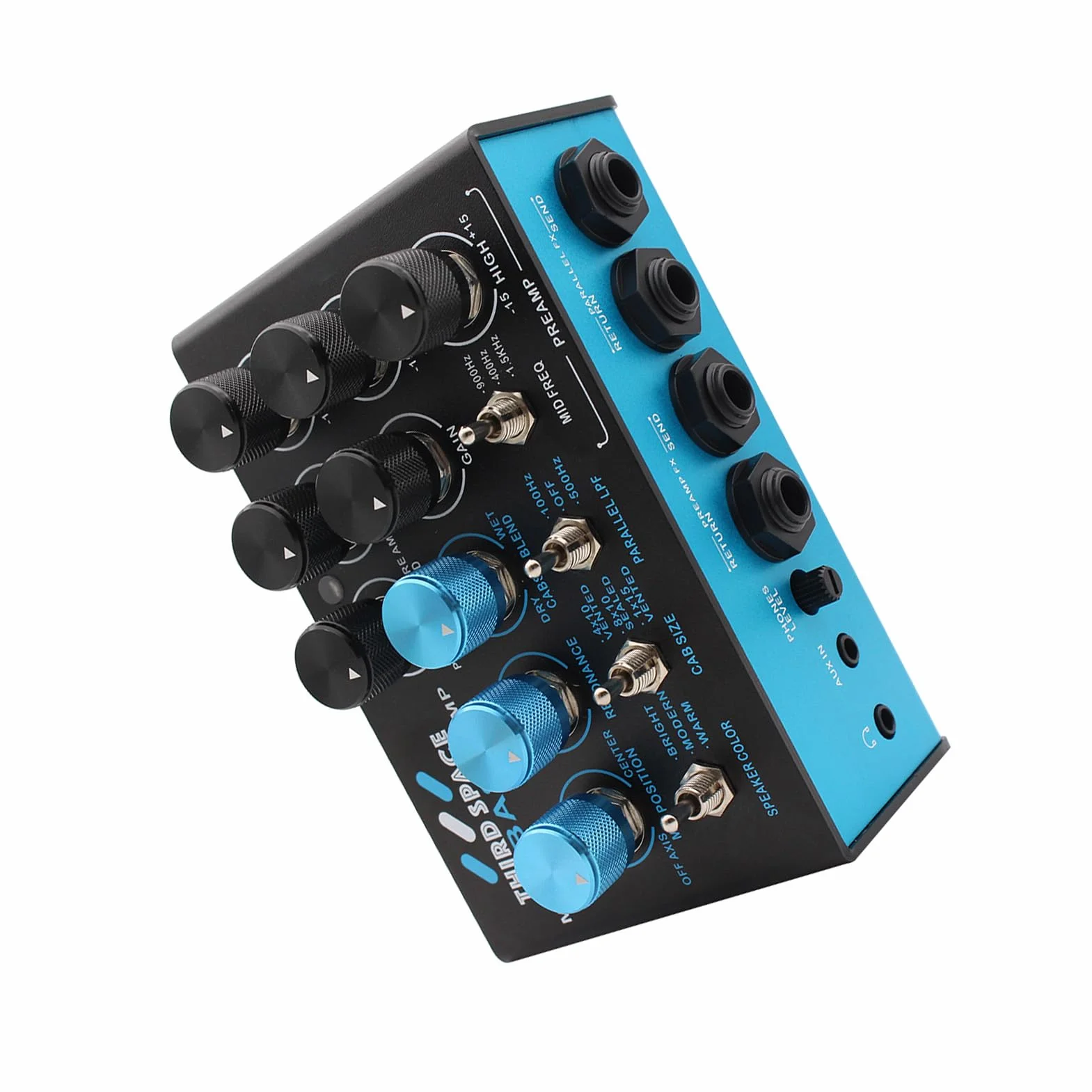 Fabater Pedal de Efectos Múltiples para bajo, Preamplificador de Grado Profesional con Ecualizador de 3 Bandas para Grabación en Vivo, Metal