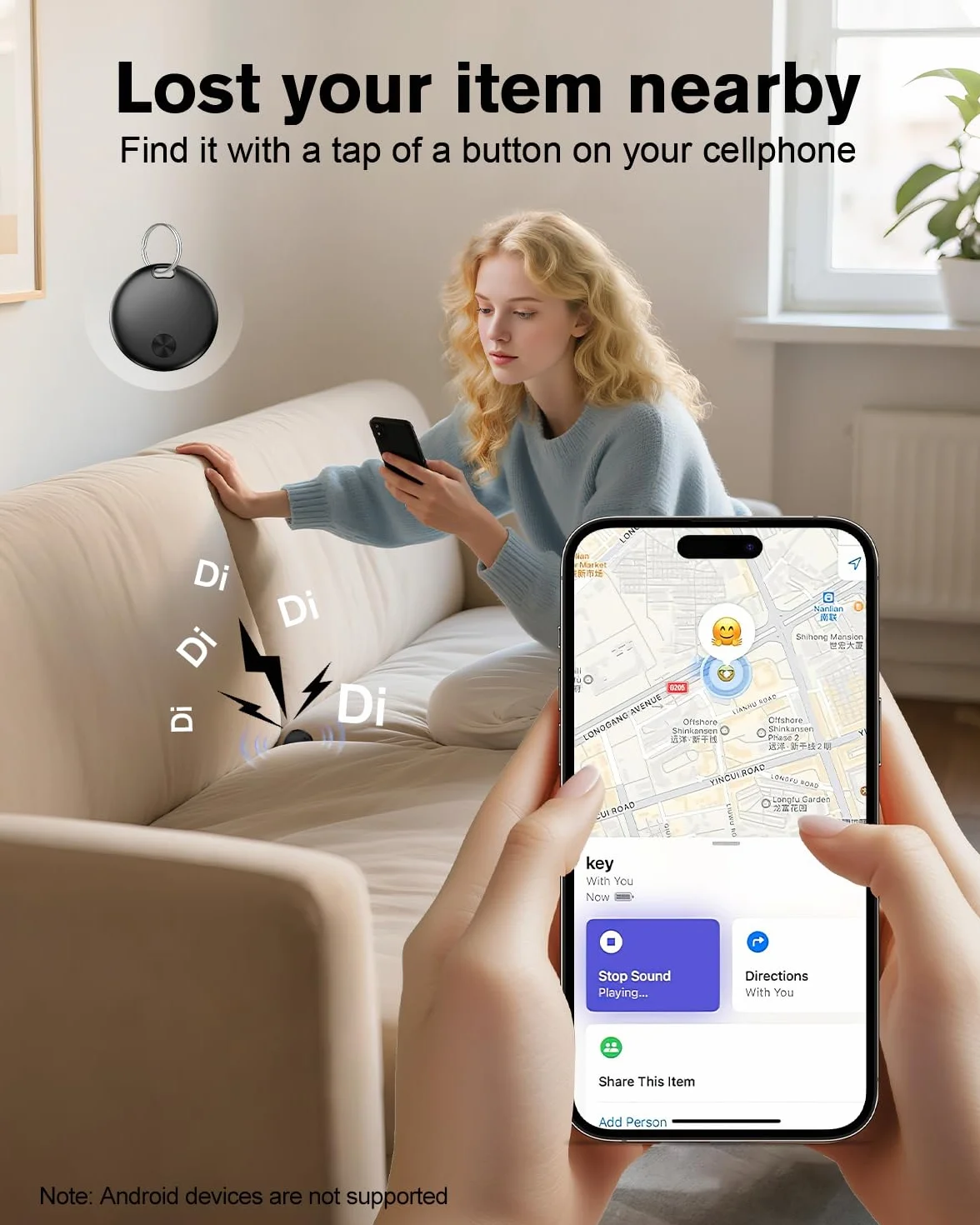 Smart Tracker Tag 4 Pack, Buscador de Objetos Bluetooth Funciona con Buscar Apple (Sólo iOS), Resistente al Agua IP67, Baterías Reemplazo, Rastreador para Llaves, Cartera, Equipaje, Mochila