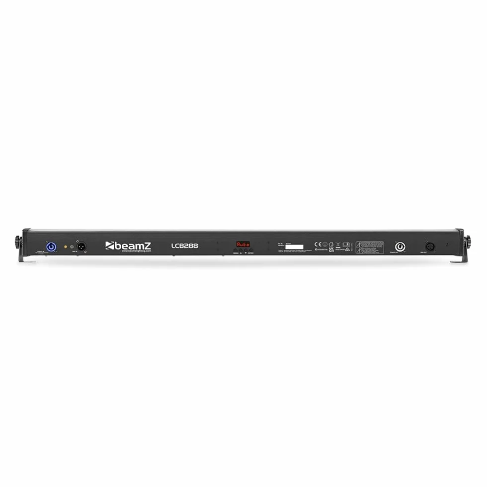 BeamZ LCB288 - Barra LED RGB+Blanco con 288 LEDs SMD, efectos wash y estrobo, control DMX, maestro/esclavo, secciones 3x16, iluminación profesional para DJ, fiestas, escenarios y discotecas
