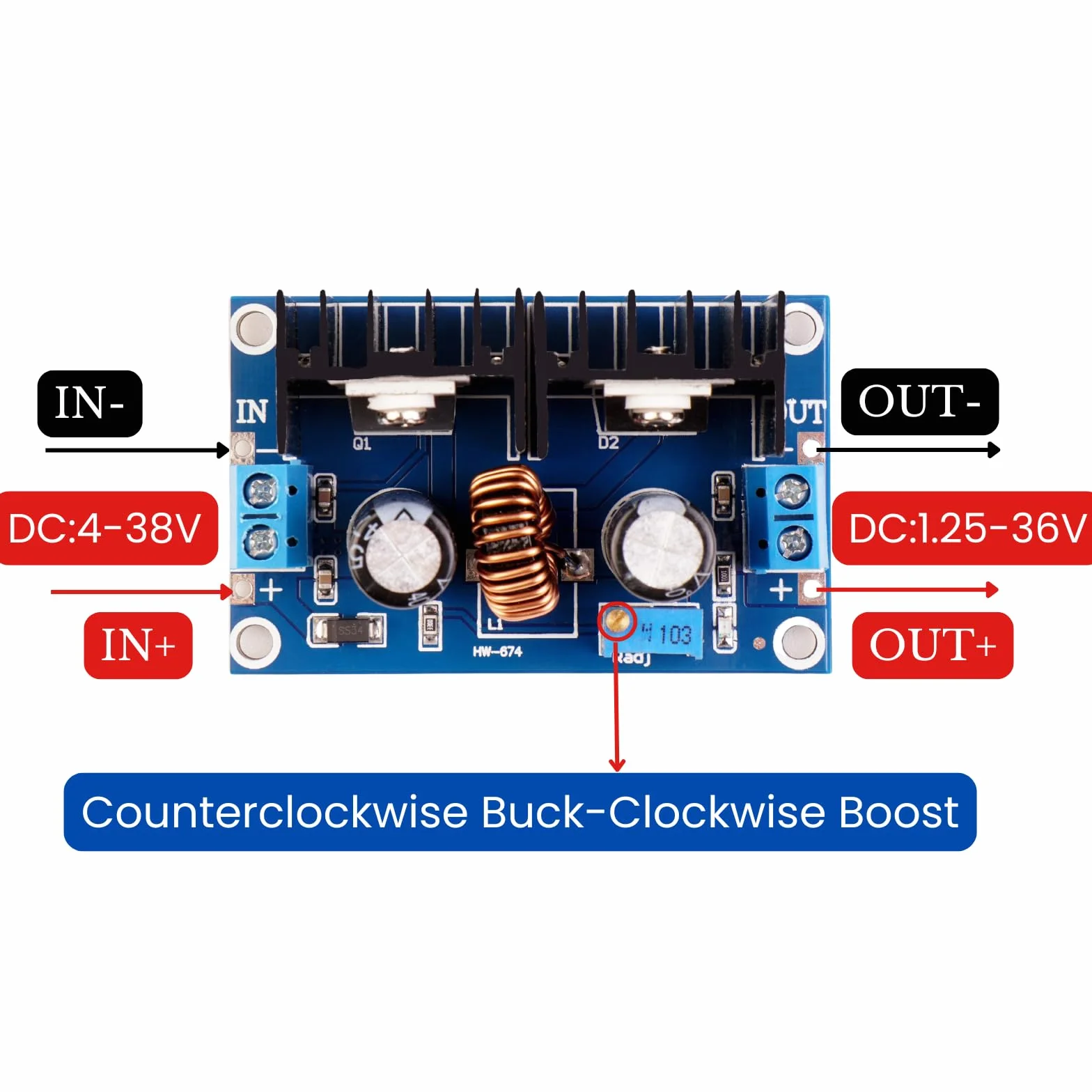 DC-DC paso abajo Buck Converter 5V 9V 12V 24V 8A módulo de control de voltaje fuente de alimentación compatible con Arduino LED controladores ventiladores motor módulo de alimentación