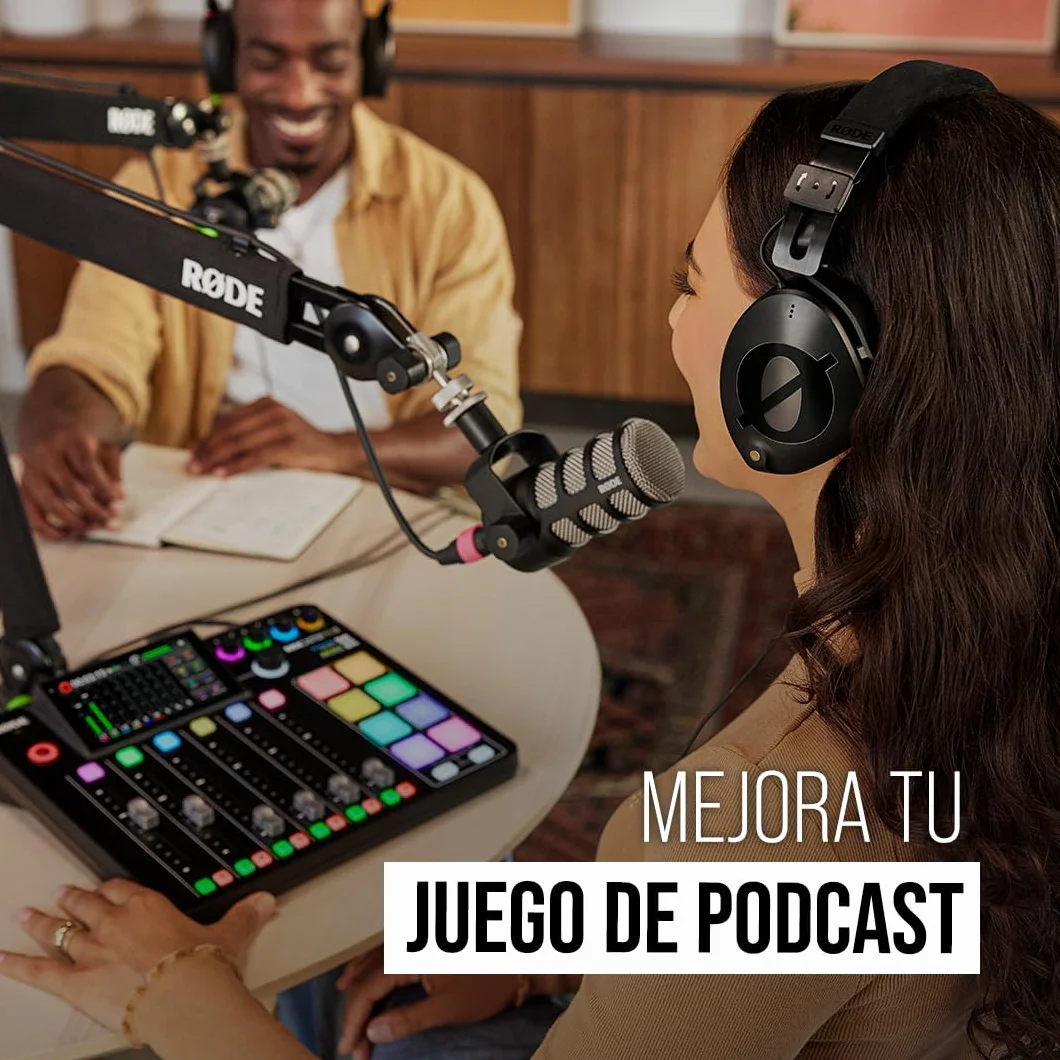 RØDE PodMic Micrófono dinámico de calidad de radiodifusión con soporte giratorio integrado para podcasting, streaming, gaming y grabación de voz, XLR (Negro)