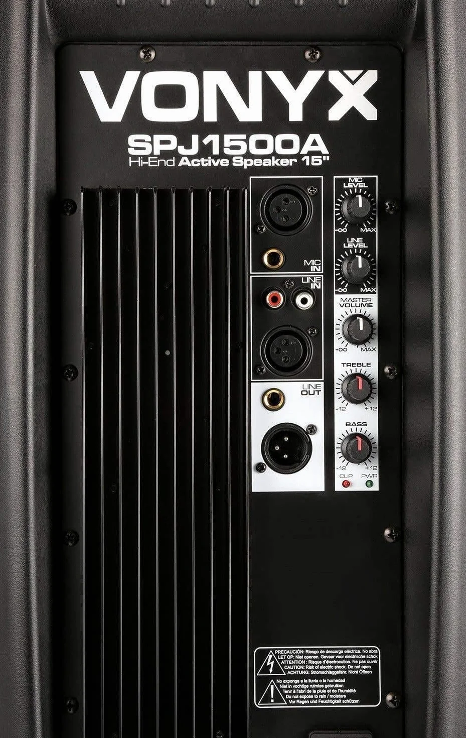 Vonyx SPJ-1500A - Altavoz Activo de 800 W con woofer de 15 Pulgadas, Entrada de micrófono y de línea, Carcasa Robusta de ABS, Salida de Linea, DJ's, músicos, actuaciones y discursos