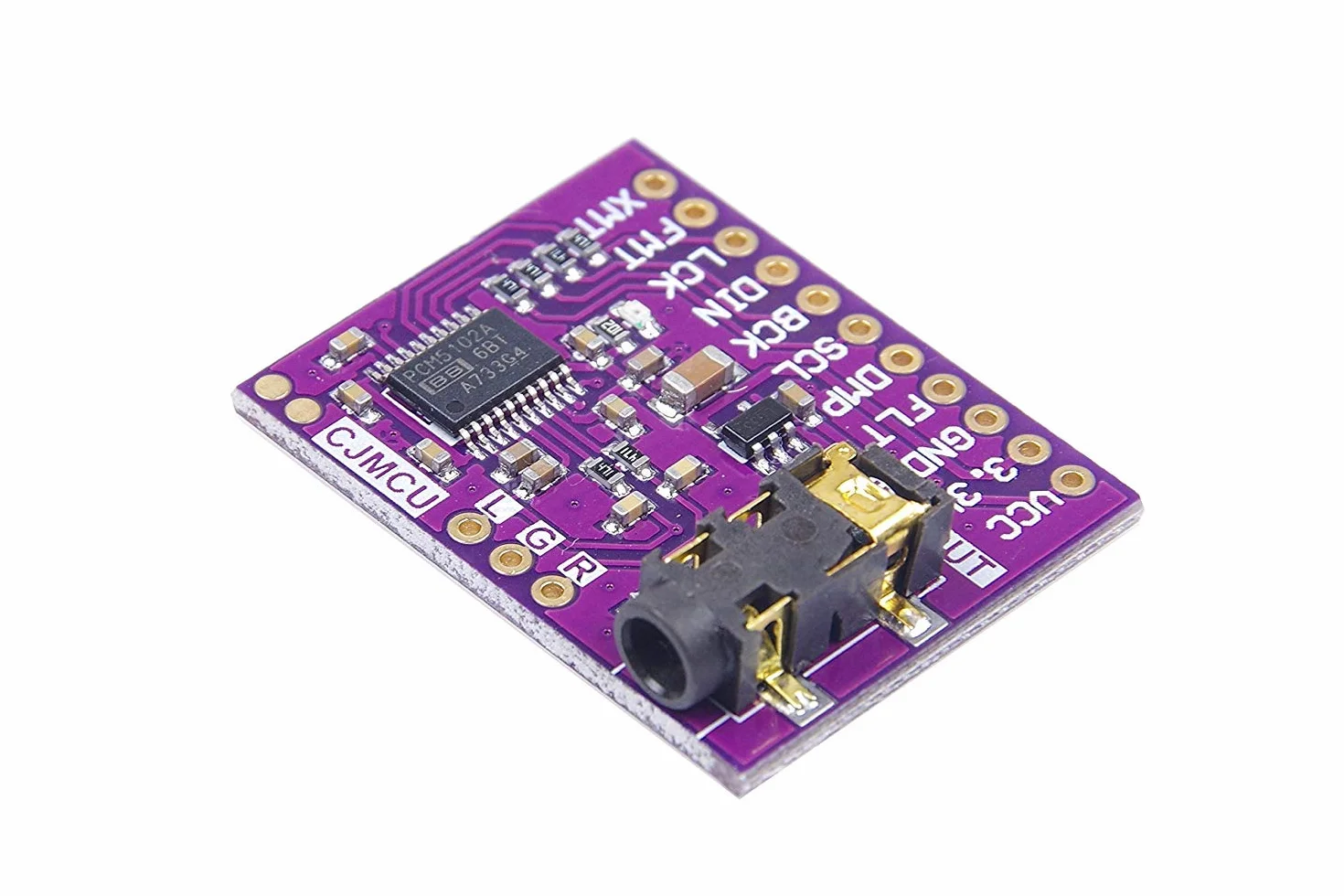DollaTek PCM5102A Convertidor Digital a analógico Módulo de Voz PLL Tarjeta de Tarjeta de Sonido DAC estéreo Conector estéreo de 3,5 mm Módulo de Audio Digital de 24 bits para Raspberry Pi