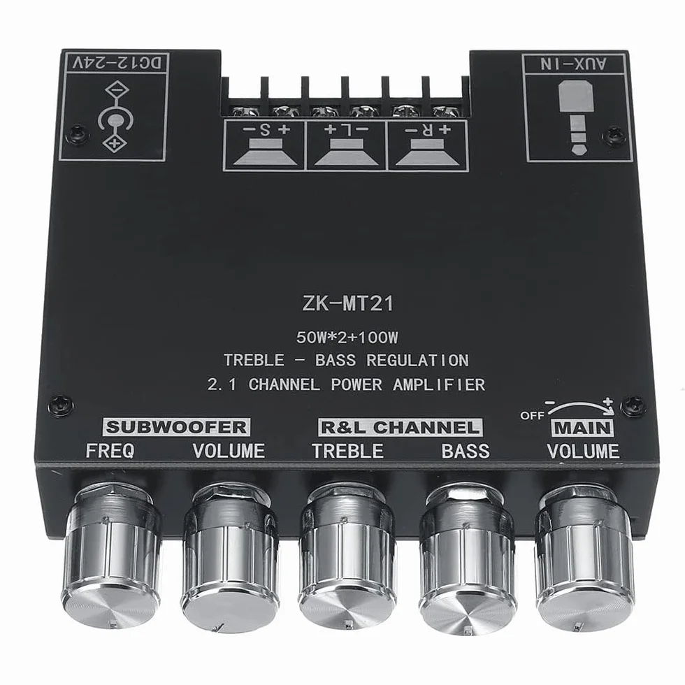 WANGCL Módulo amplificador de audio ZK-MT21 2.1 canales Bluetooth Digital Power Amplifier Board