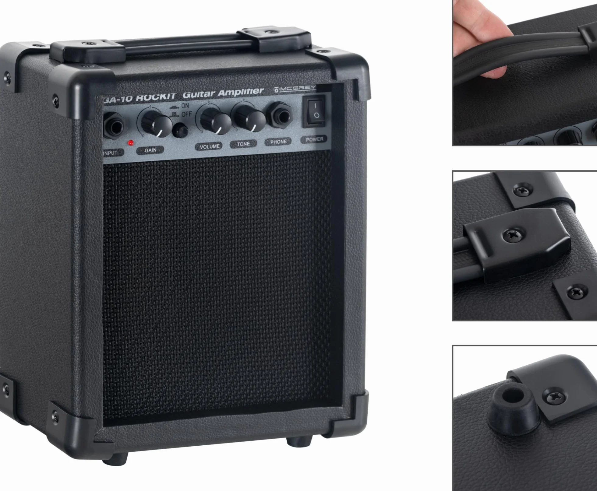 McGrey Rockit ST Set Completo E-Guitarra (set para principiantes de 8 piezas con guitarra, amplificador, cuerdas de repuesto, funda para guitarra, afinador, púas, correa y cable de guitarra) Negro
