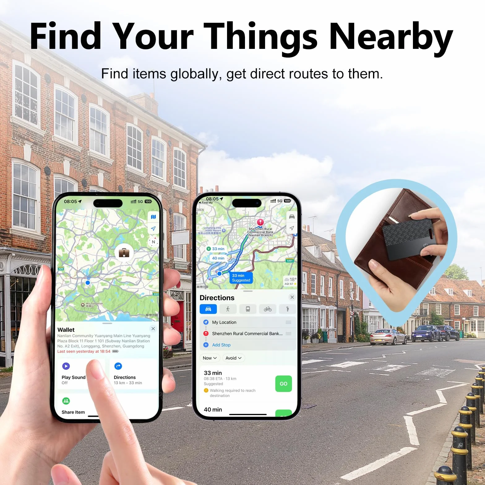 Wallet Tracker Card Air (Solo iOS): Compatible con Apple Find My, rastreador Bluetooth, Tarjeta de rastreo Inteligente, buscador de Carteras, 0,07 Pulgadas de Grosor, Resistencia al Agua IP68, Negro