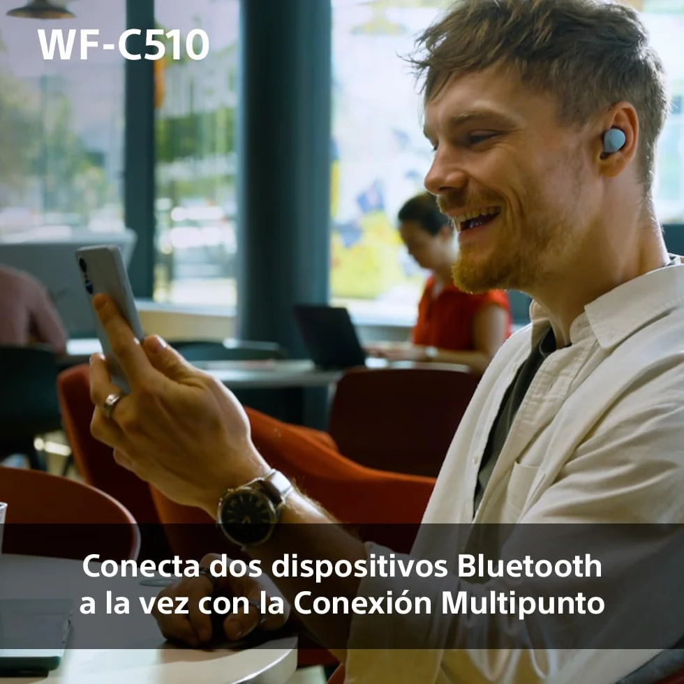 Sony WF-C510 Auriculares Inalámbricos IPX4 conexión multipunto modo sonido ambiente carga rápida 22h batería iOS Android Negro