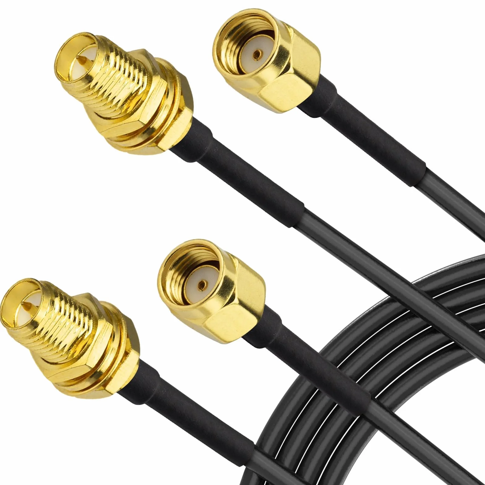 Superbat Cable Alargador Antena WiFi RPSMA 2m RG174 Cable Extensión Macho a Hembra 50 Ohm para Router WiFi Antena GPS 4G 5G Adaptador USB Tarjeta Red PCIe Inalámbrica Cámara Seguridad (2 Piezas)