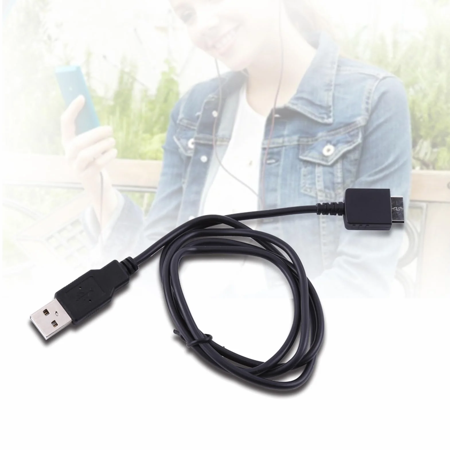 Para Nwz S544 Cargador Para Mp3 Player Cargador Cable Usb2.0 Cable de carga de datos para reproductor MP3 MP4