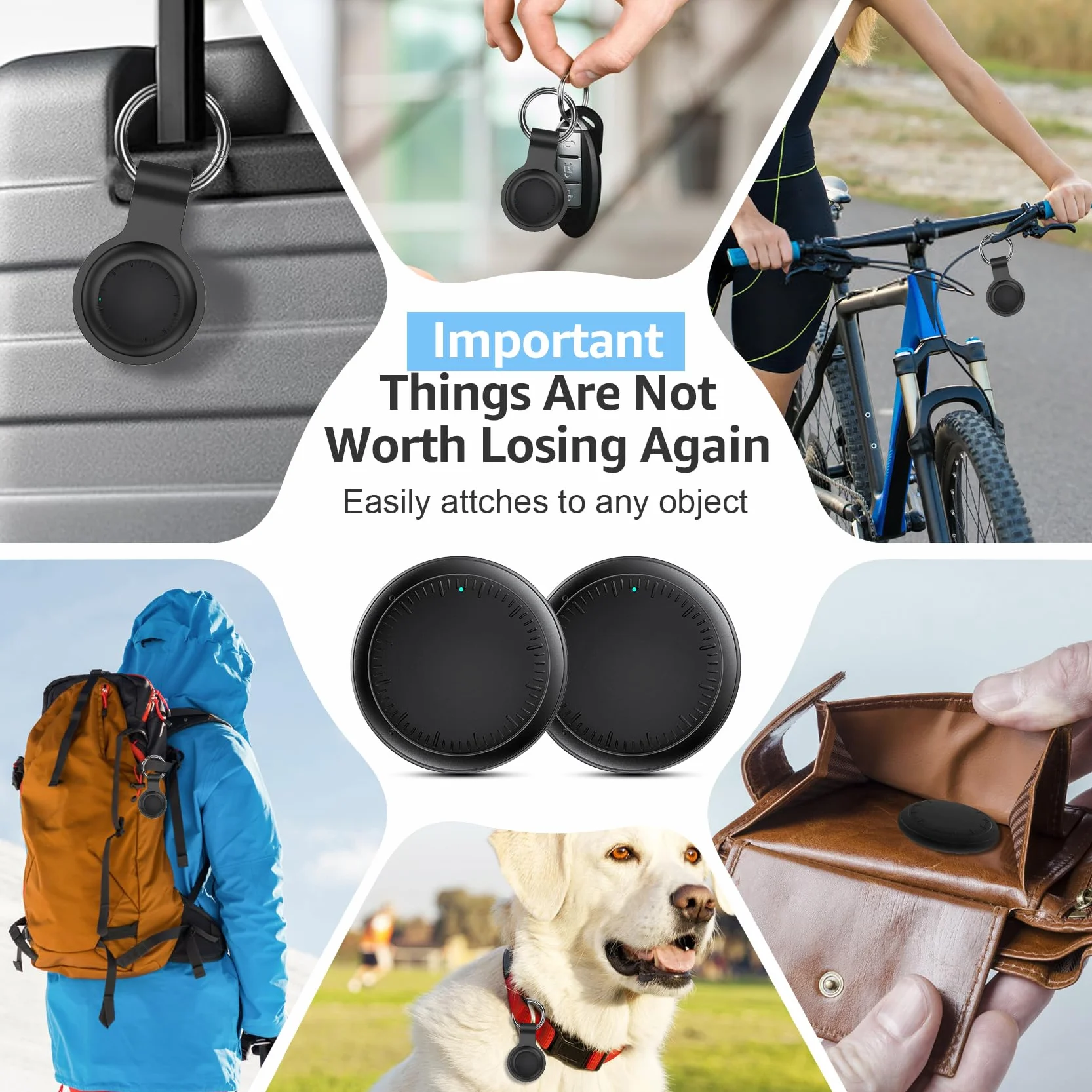 Android Smart Tracker, 2 Pack Air Tracker Buscador de Objetos Bluetooth Funciona con Buscar Google,Smart Tracker Localizador Bluetooth, Rastreador para Llaves, Cartera, Equipaje