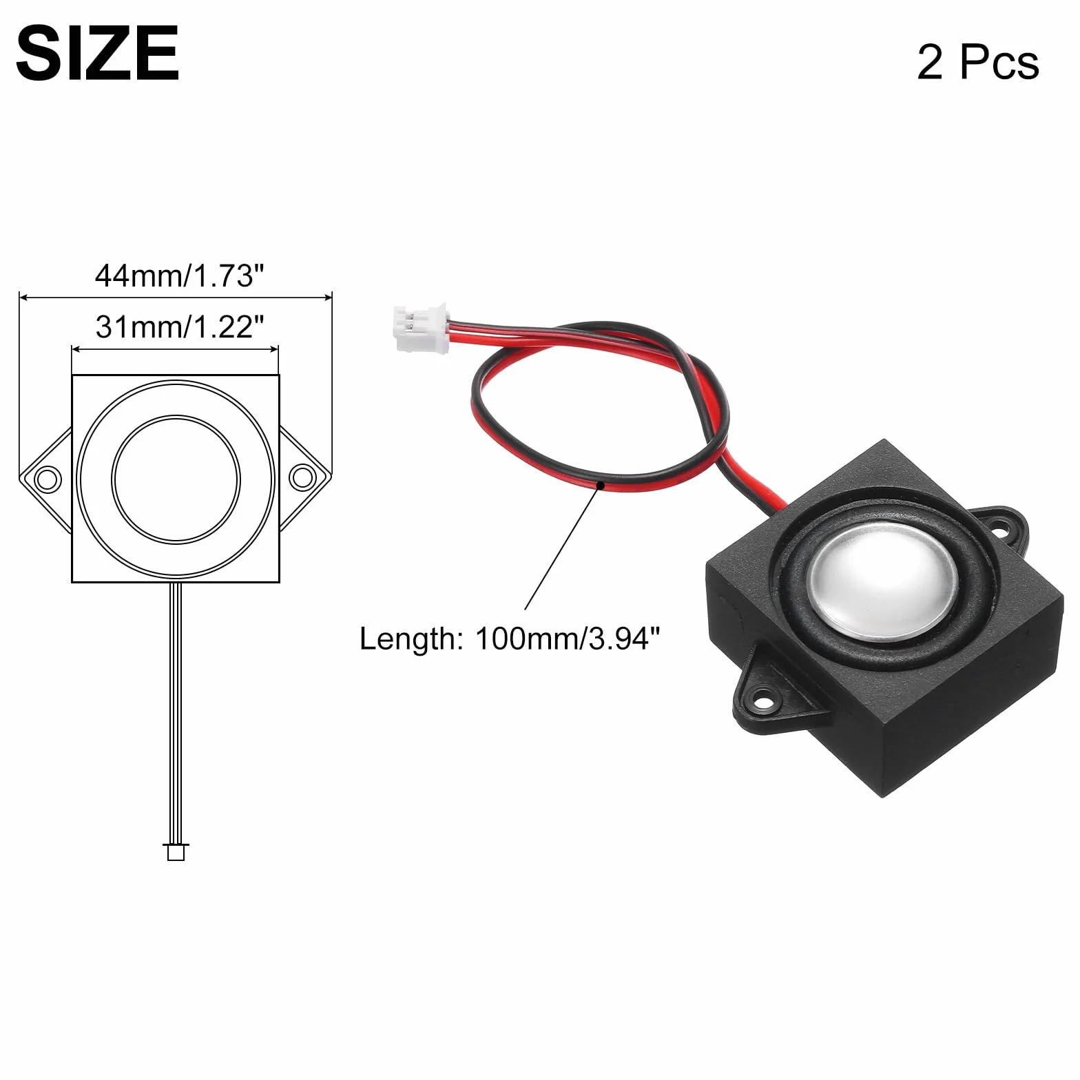 QUARKZMAN 2 Altavoces de 3 Vatios 4 Ohmios Altavoz Mini Altavoz Micro con Interfaz Jst-Ph2.0 para Pequeños Proyectos Electrónicos Máquinas Publicitarias Monitores de TV LCD