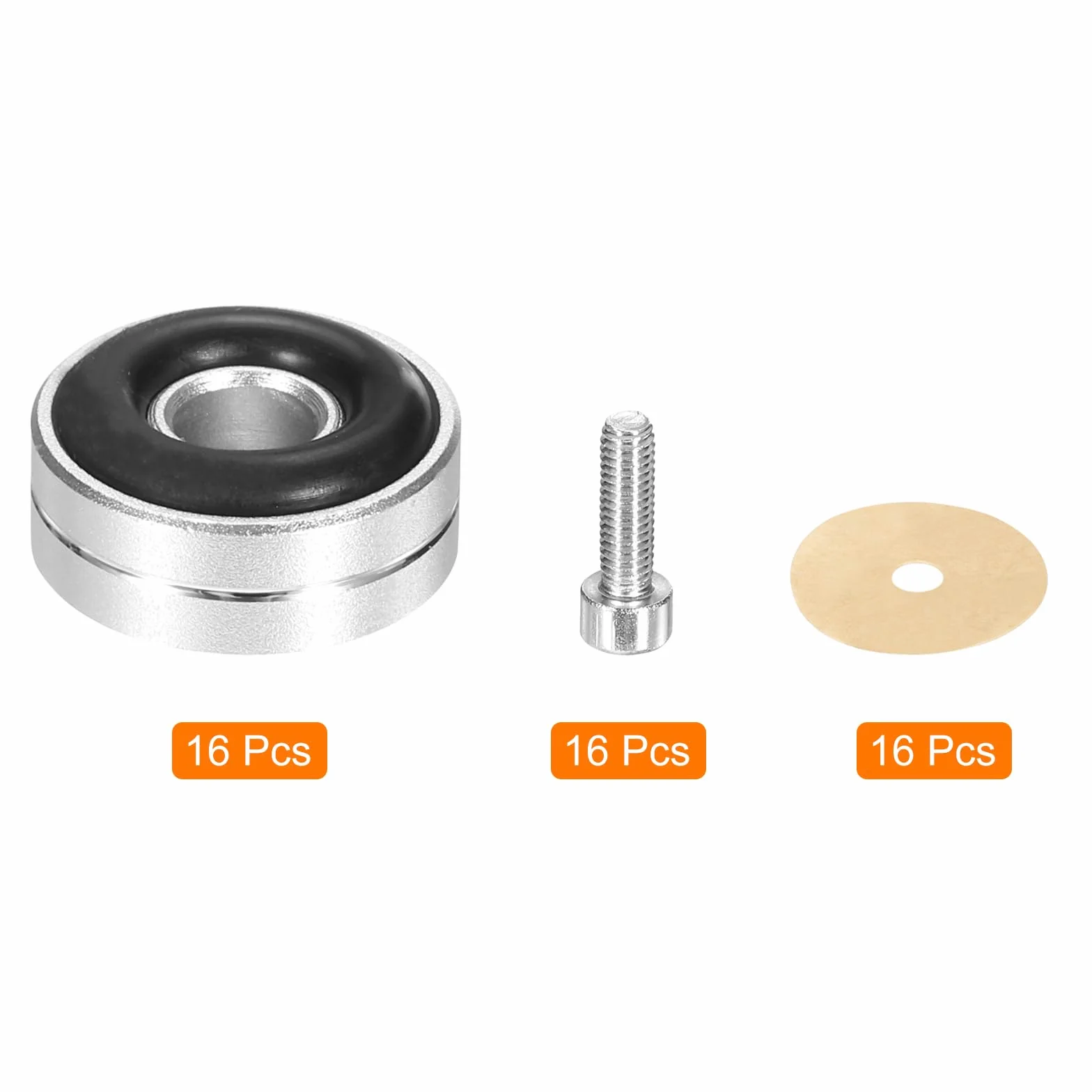 QUARKZMAN 16 Pcs Almohadilla De Aislamiento Para Subwoofer, 20x8mm Patas De Aislamiento Para Altavoces, Tornillos M3