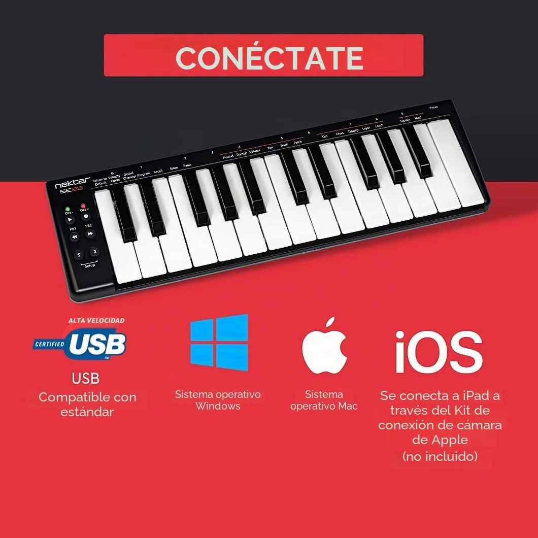 Nektar Controlador de teclado MIDI USB SE25