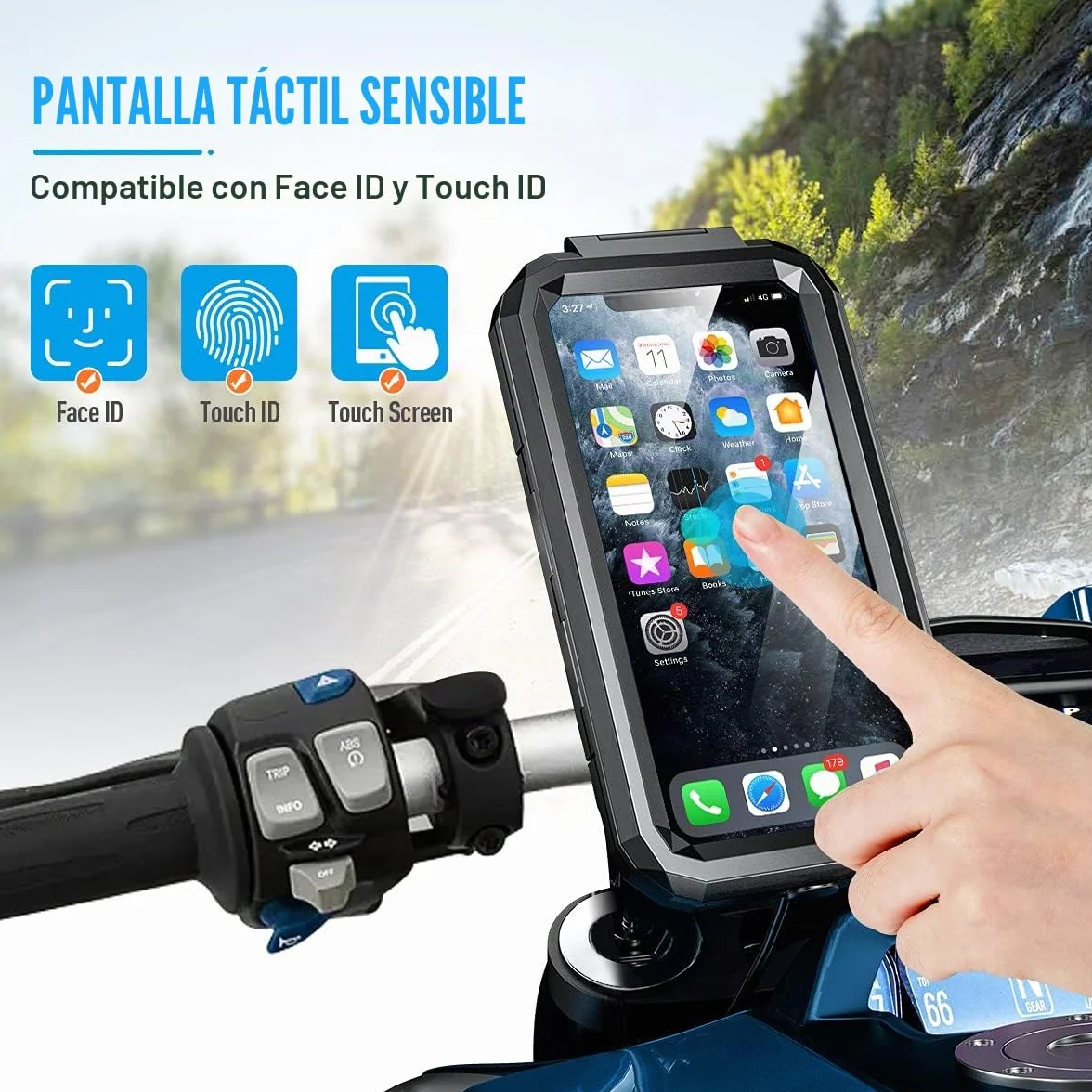 Soporte Móvil Bicicleta Impermeable 360° Anti Vibración para Smartphone 5.5-6.8"