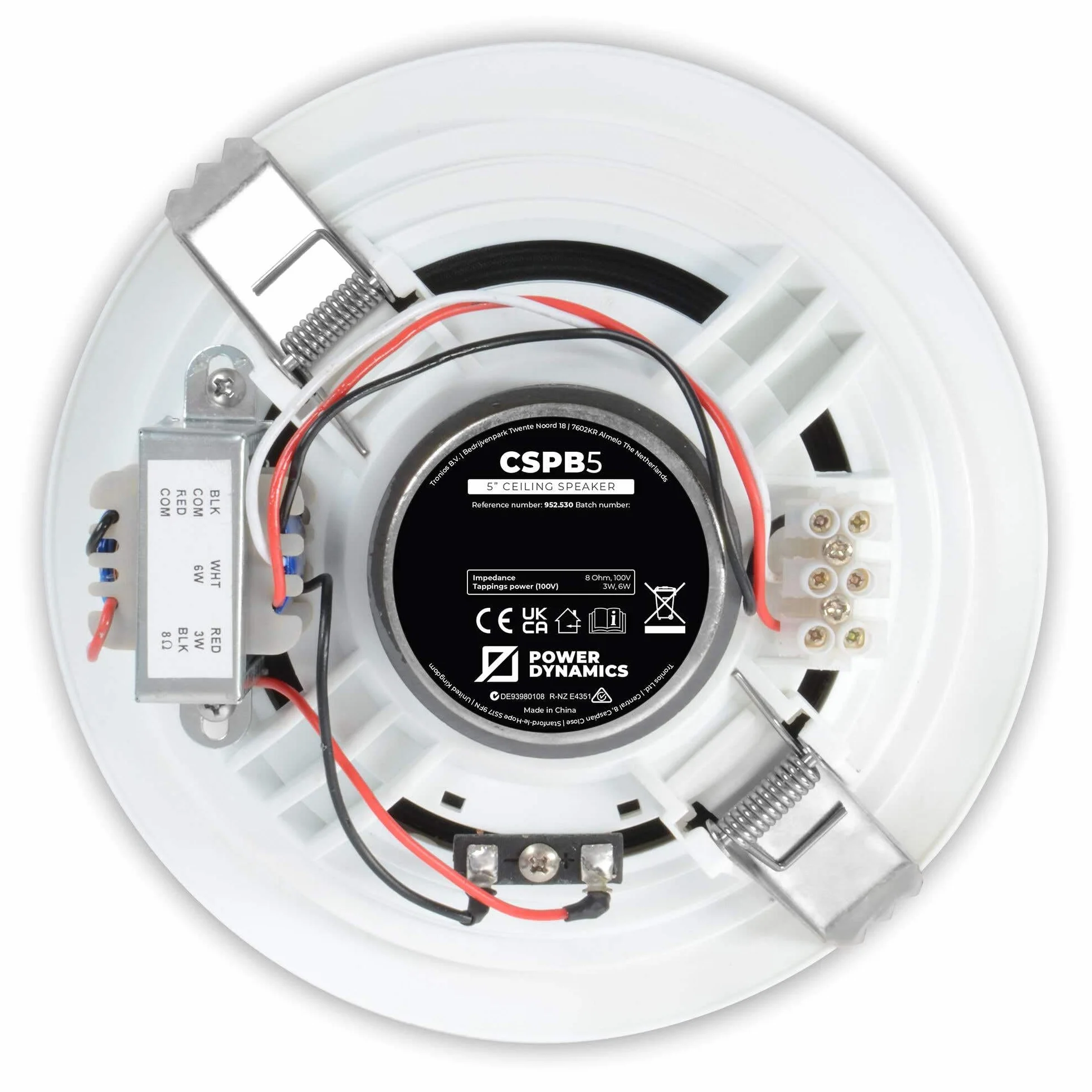 Power Dynamics CSPB5 Altavoz de Techo empotrable 13 cm 5" 3/6W 100V Blanco