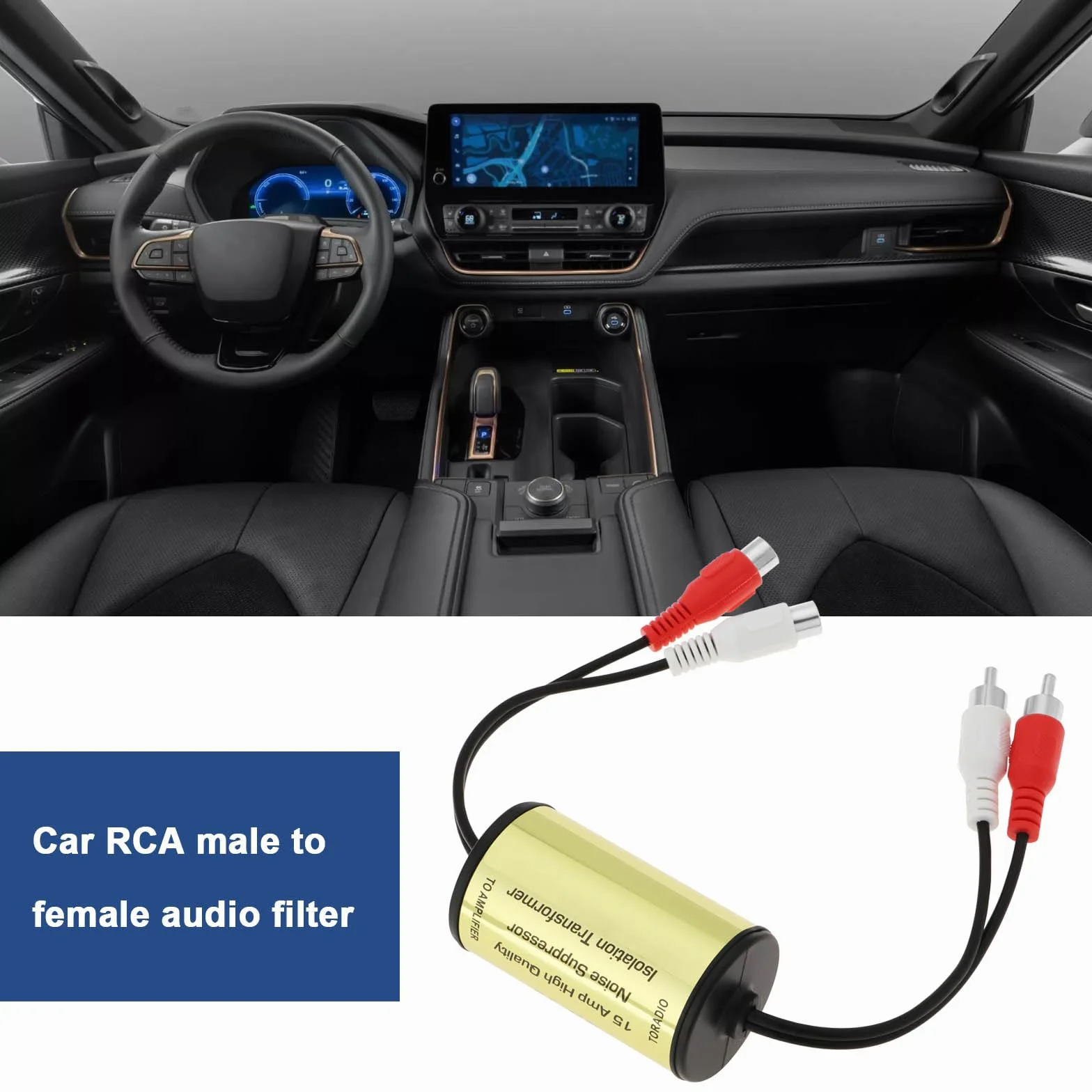2 Piezas Reducen Eficazmente El Filtro de Ruido de Audio RCA Macho A Hembra Filtro de Audio de 2 Canales para Amplificadores de Audio de Coche Y Hogar