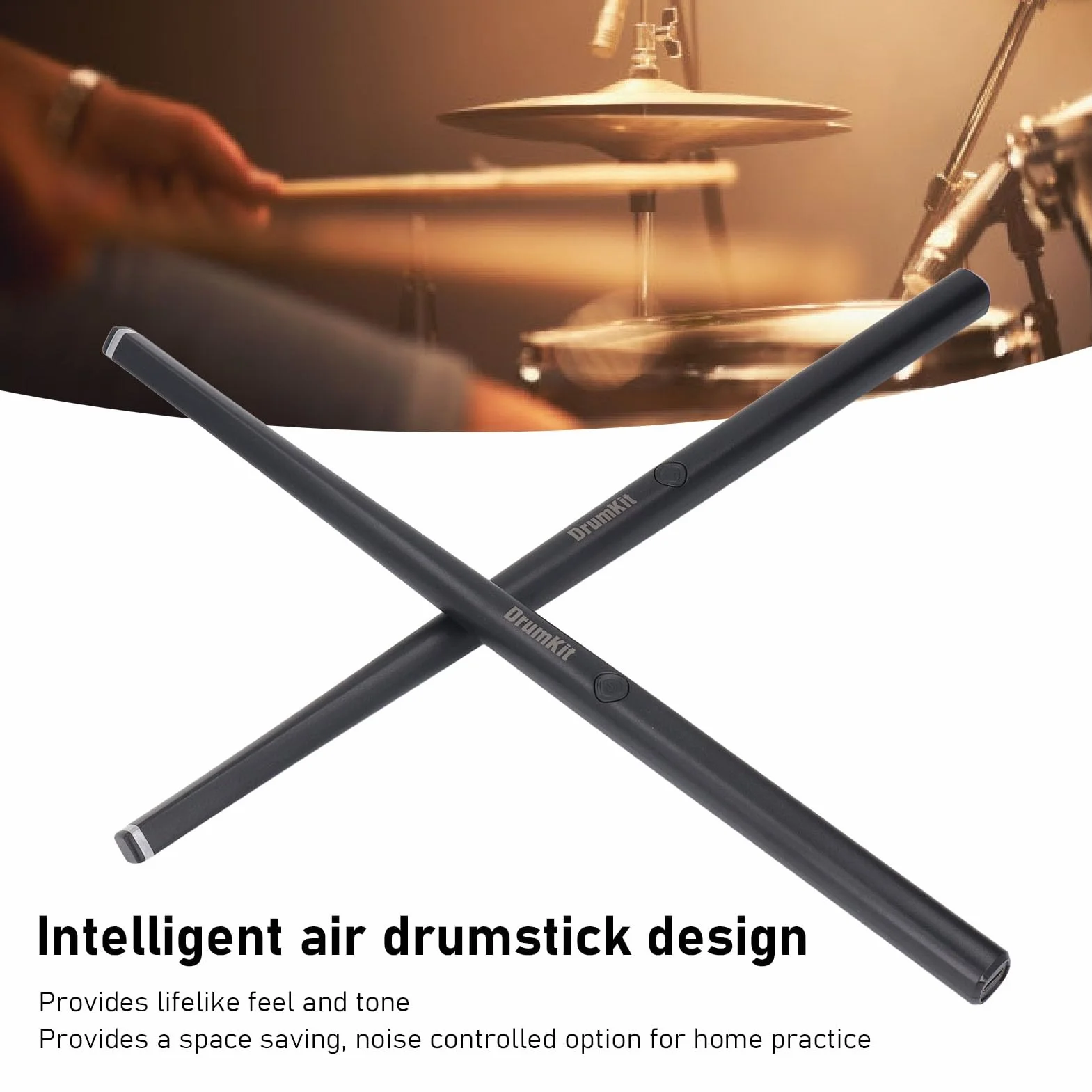 Air Drum Set Kit de batería de aire virtual eléctrica somatosensorial portátil con baquetas para adultos niños principiantes