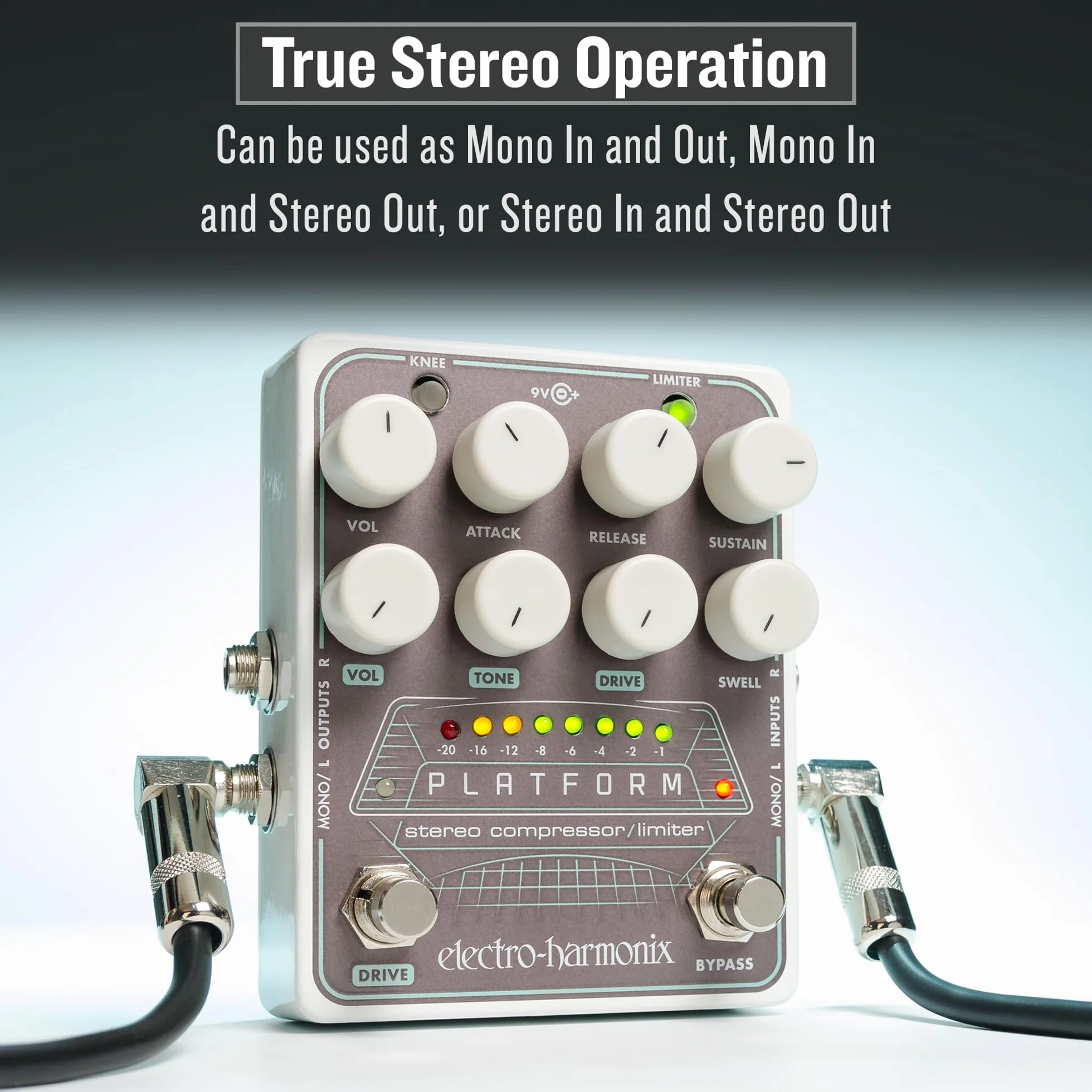 Electro Harmonix Platform Stereo Compressor/Limiter for Guitar, Gris