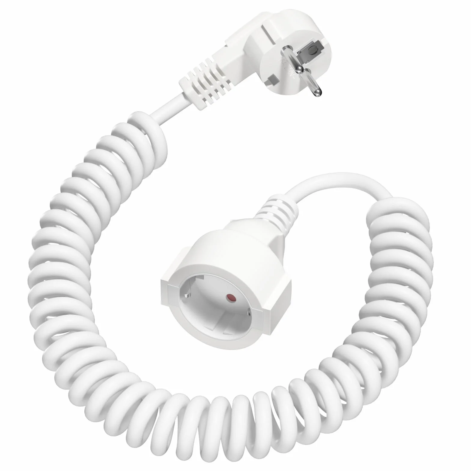 Cable Alargador Espiral 2M IP20 230V 16A Schuko Blanco
