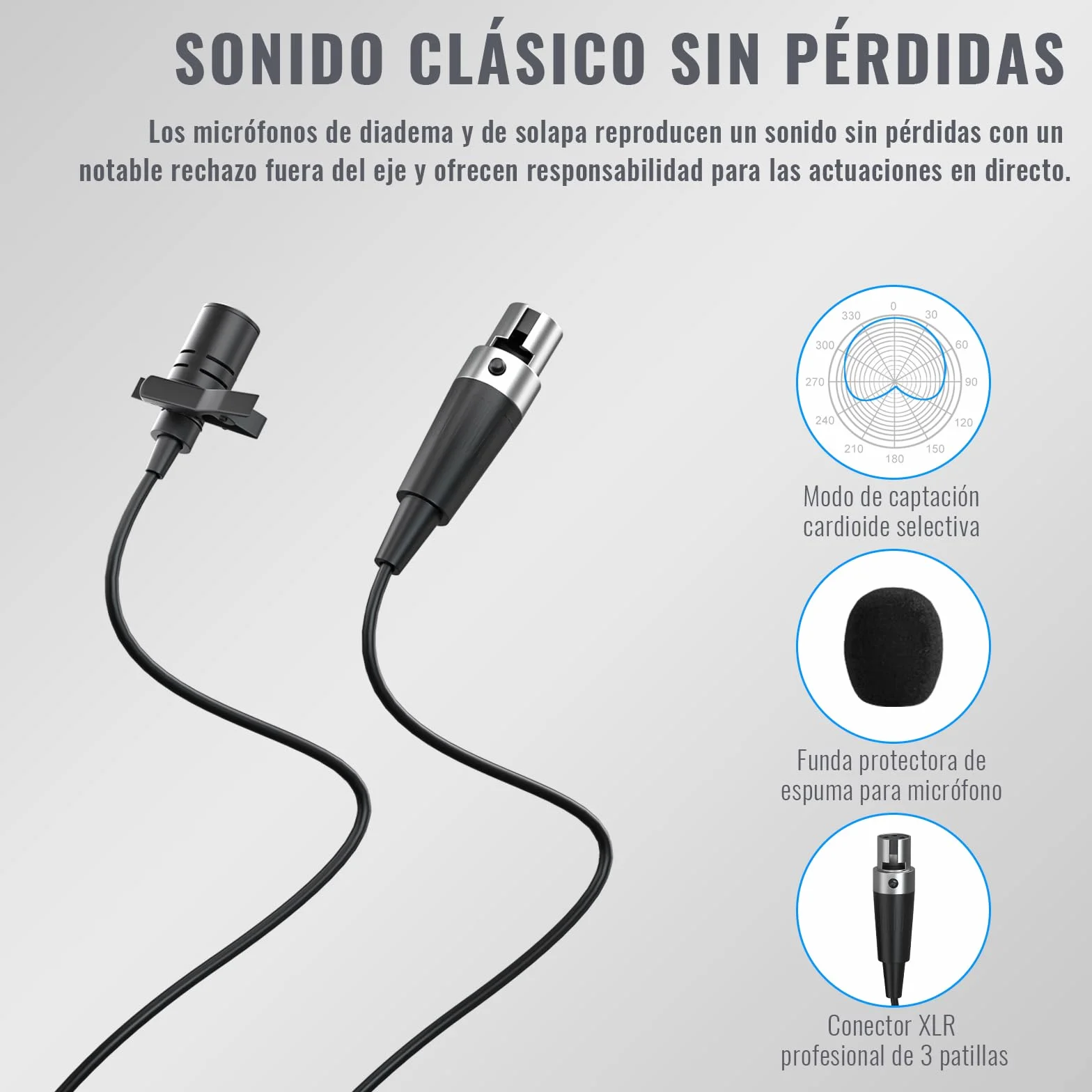 Phenyx Pro UHF Metal Sistema de micrófono inalámbrico Profesional con 2x30 Frecuencias, 2 Bodypacks y Diadema/micrófonos de Solapa para Hablar, Cantar, Iglesia, DJ (PTU-52-2B)