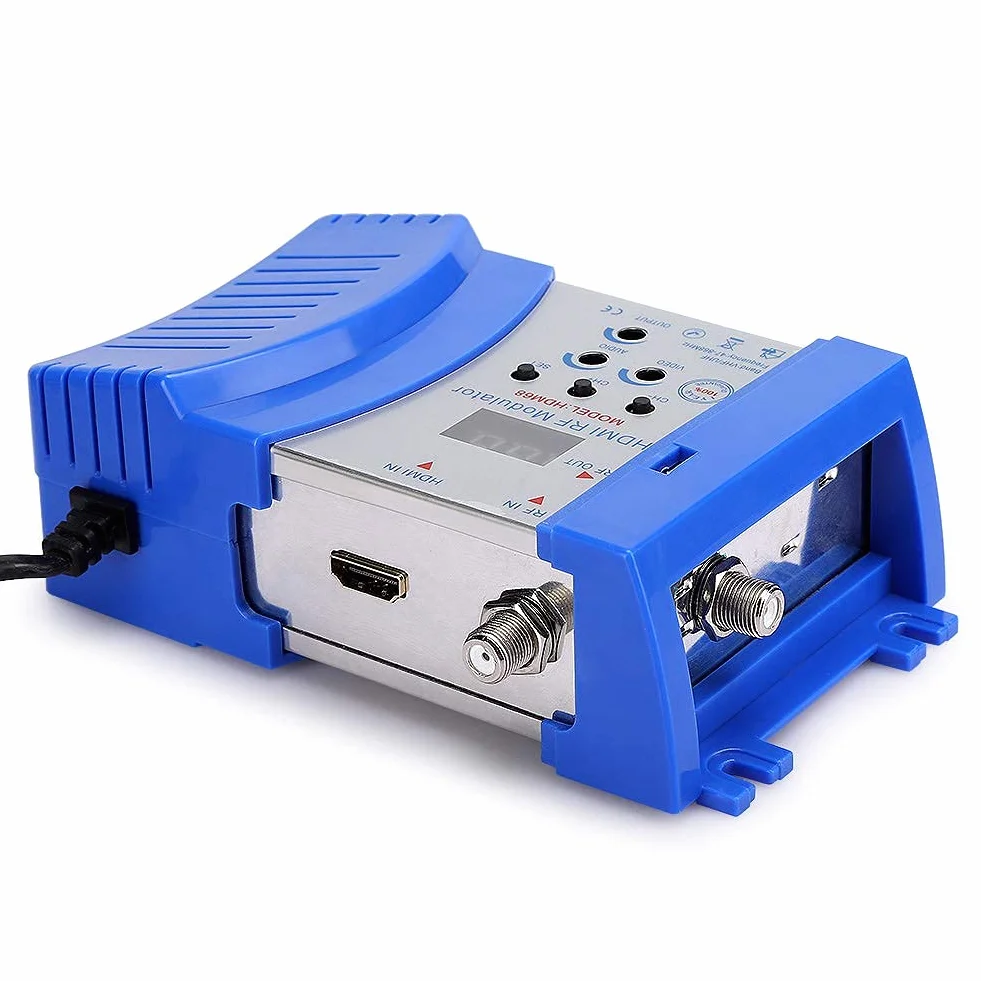 HD Digital Modulador,HDMI VHF/UHF Modulador de AV a RF Dual portátil con 1080P,Ancho de Banda 6MHz / 7MHz / 8MHz modulador para TV, PC, DVD