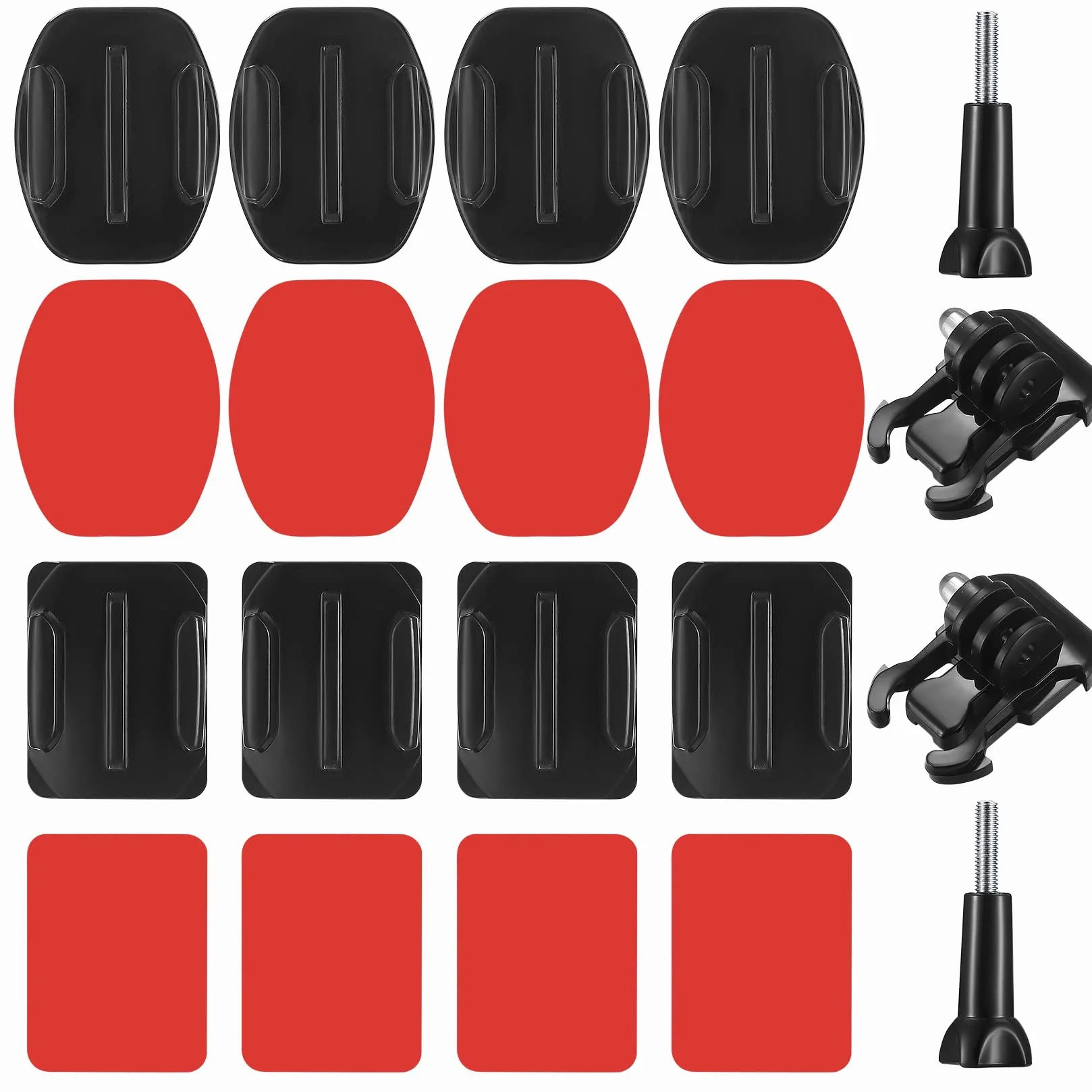 20 Set Compatible con Gopro Pegatinas para Casco, Almohadillas Adhesivo de Montaje, Adhesivos Pegatinas Almohadillas Plana Curvada compatibles con GoPro Hero Session/4/3/3+/2 Cámara de Acción