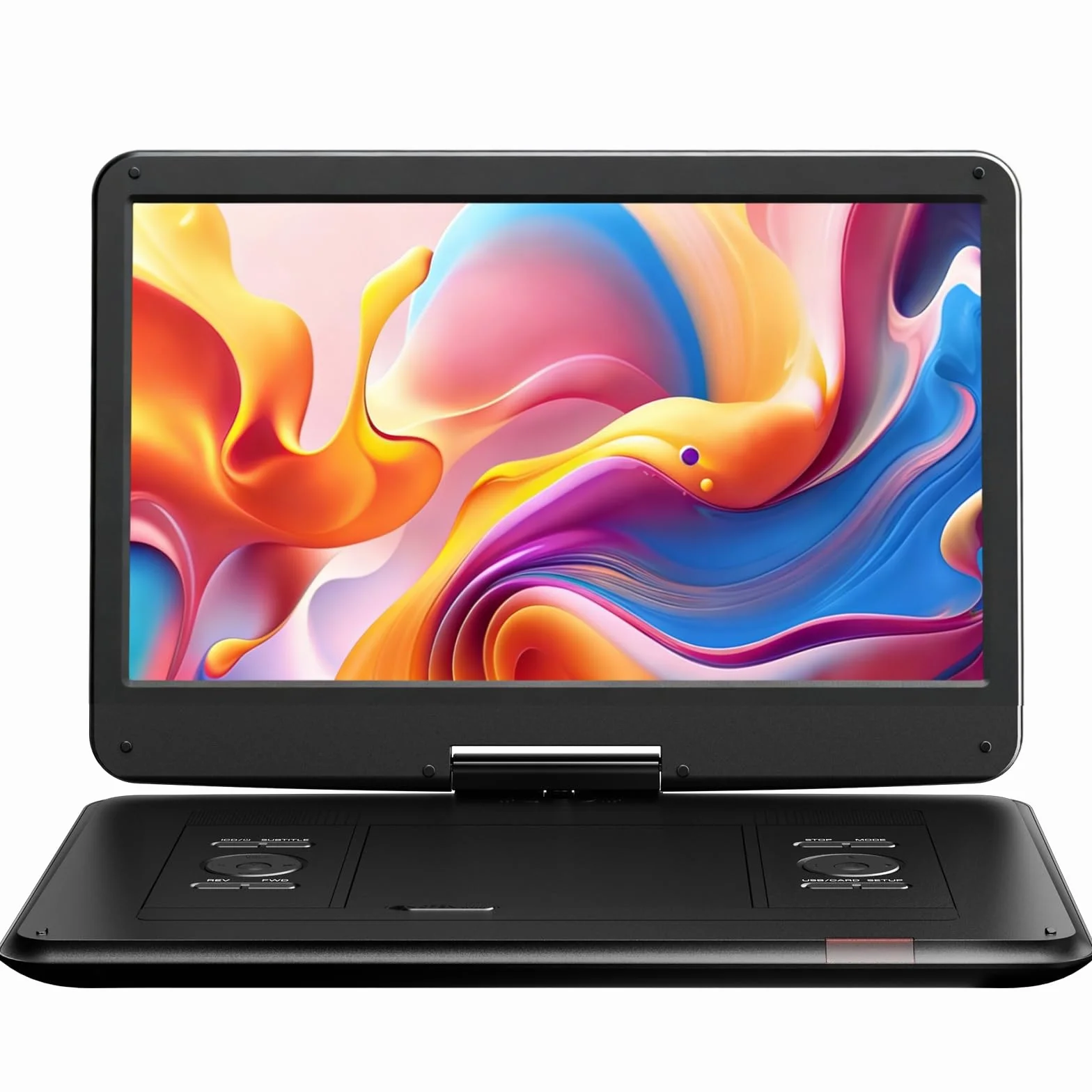 Reproductor DVD portátil Yoton de 17.5" con 15.6" Pantalla Giratoria HD, 6H Battery, Altavoces Estéreo Duales, Restricciones Regionales,Compatible con SD/USB, Conexión a TV/proyector