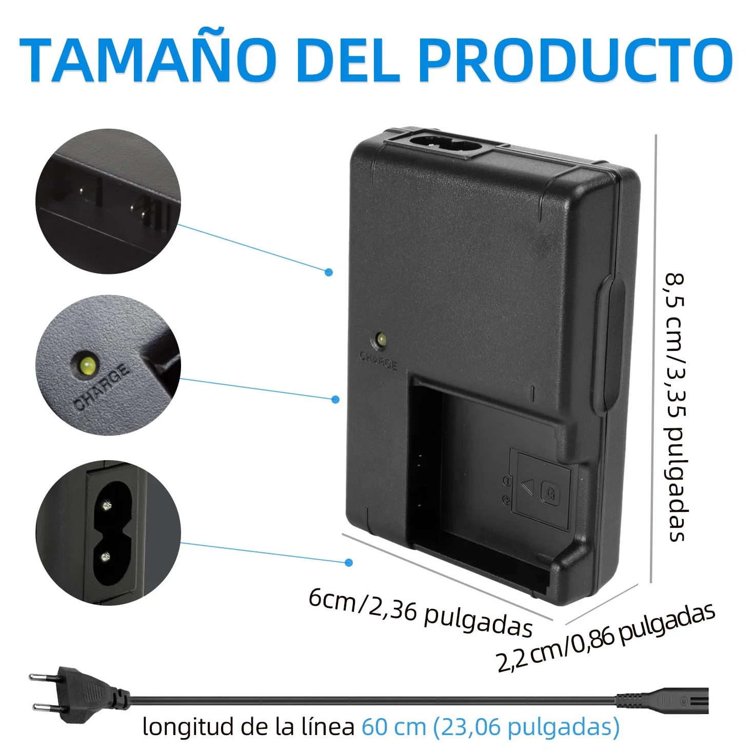 NP-BG1 Cargador Compatible con Sony NP-BG1, NP-FG1, NPBG1, NPFG1, BC-CSG, BC-CSGD, BC-CSGE, HDR-GW55, HDR-GW77 Cámara Digital