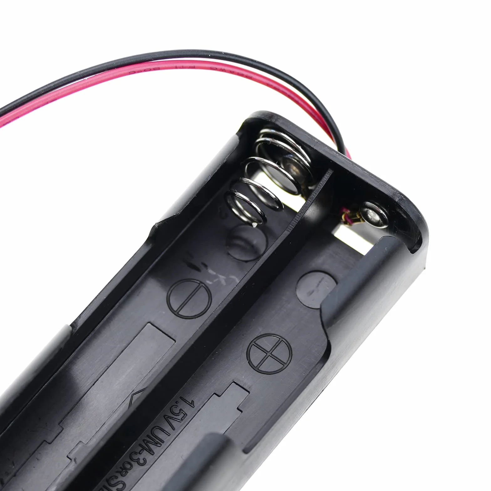 BeMatik - Portapilas Alargado para 4 Pilas LR6 AA 1.5V