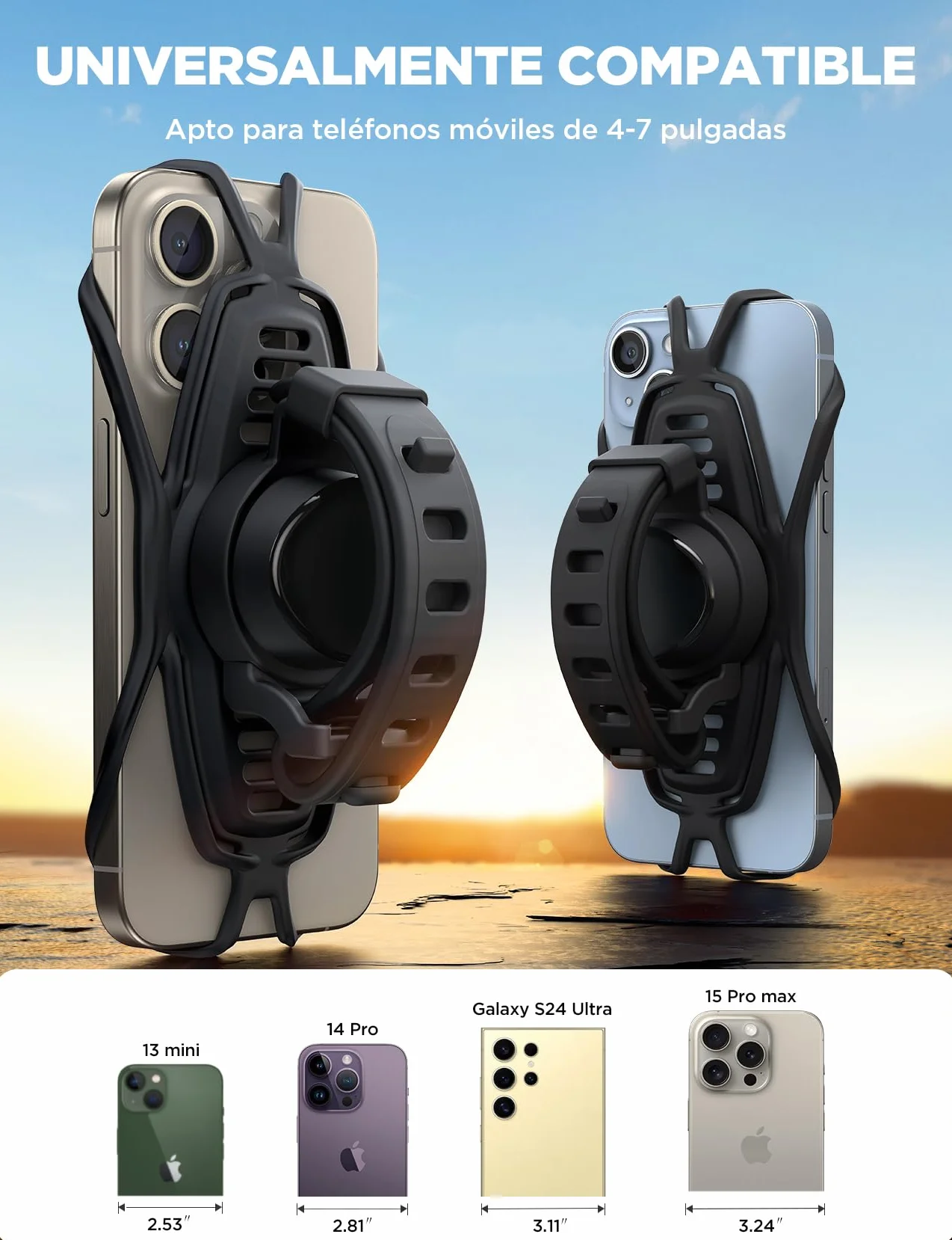JOYROOM Soporte Móvil Bicicleta 360° Silicona para iPhone Smartphone 4.0-7.2"