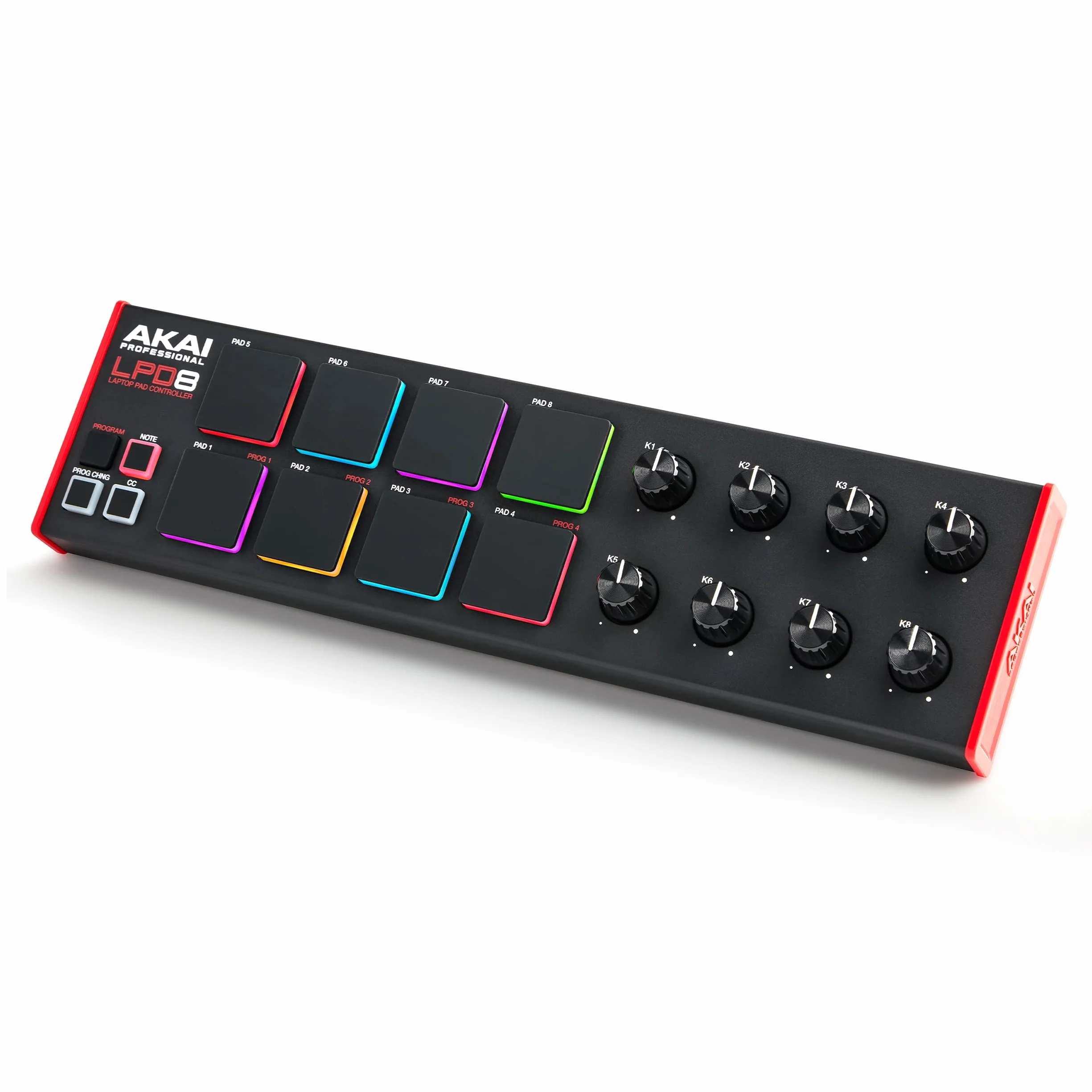 Akai Professional LPD8 - Controlador MIDI USB con 8 Drum Pads MPC Sensibles para Mac y PC, 8 Perillas Asignables y Software de Producción Musical