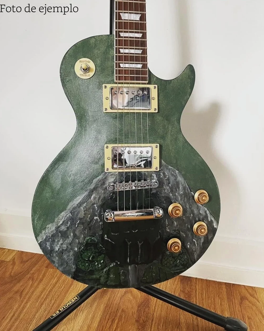 Rocktile Kit Guitarra Eléctrica Single Cut - DIY cuerpo caoba con tapa álamo, 2x humbuckers, diapasón palisandro, mástil atornillado