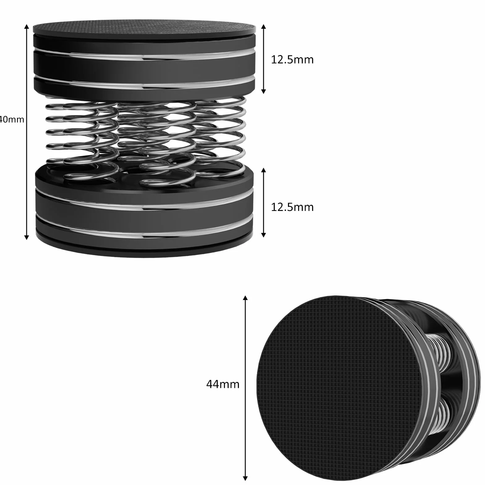 Pies de resorte de aluminio para altavoces 44 mm x 38 mm, con almohadillas antideslizantes