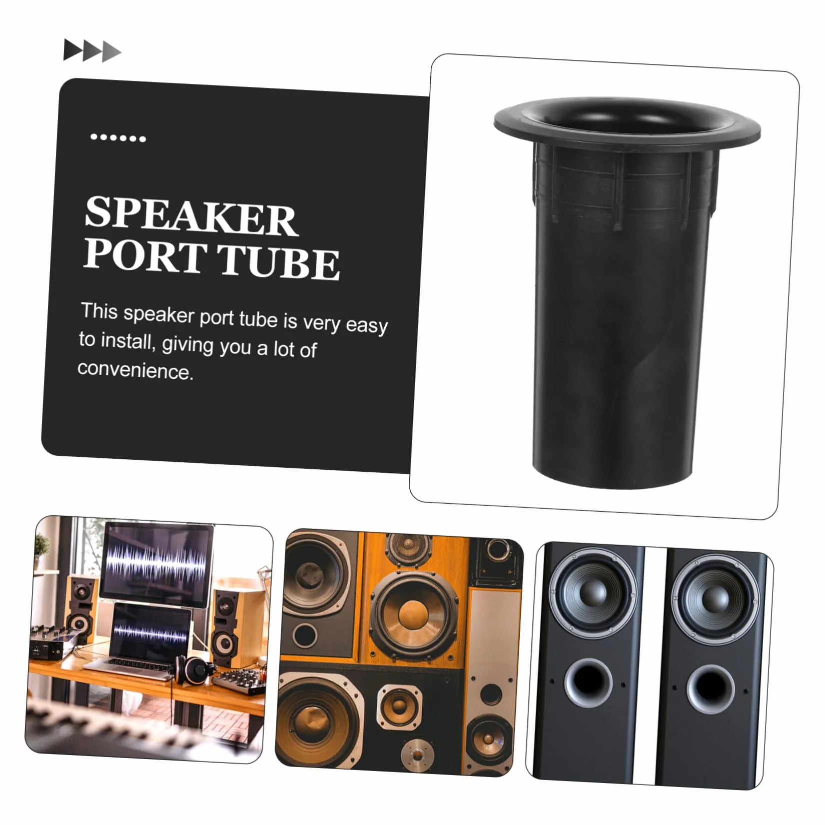 Altavoz de Tubo de Puerto Bass Reflex 12 Piezas Plástico Negro para Subwoofer