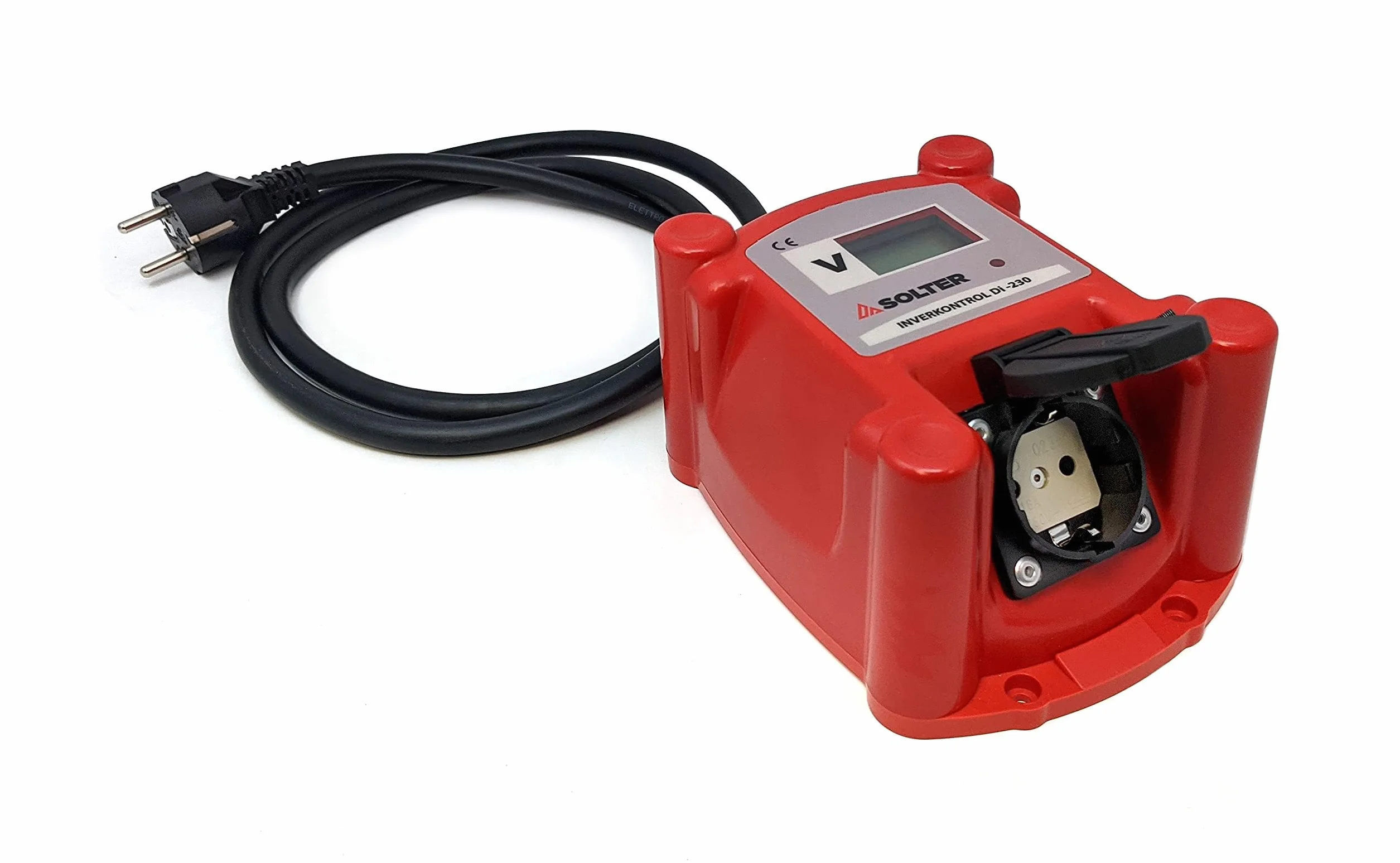 Solter Protector de Voltaje INVERKONTROL DI-230, Rango 160-280V, 30A 8.4kW, Display Digital ±5%, Compatible soldadoras Inverter monofásicas hasta 200A y generadores