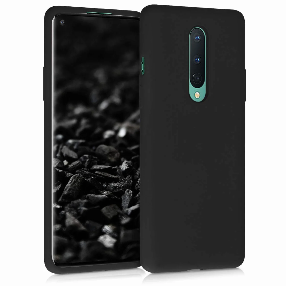 kwmobile Carcasa Compatible con OnePlus 8 (2020) Funda TPU Silicona antigolpes Carga inalámbrica Negro
