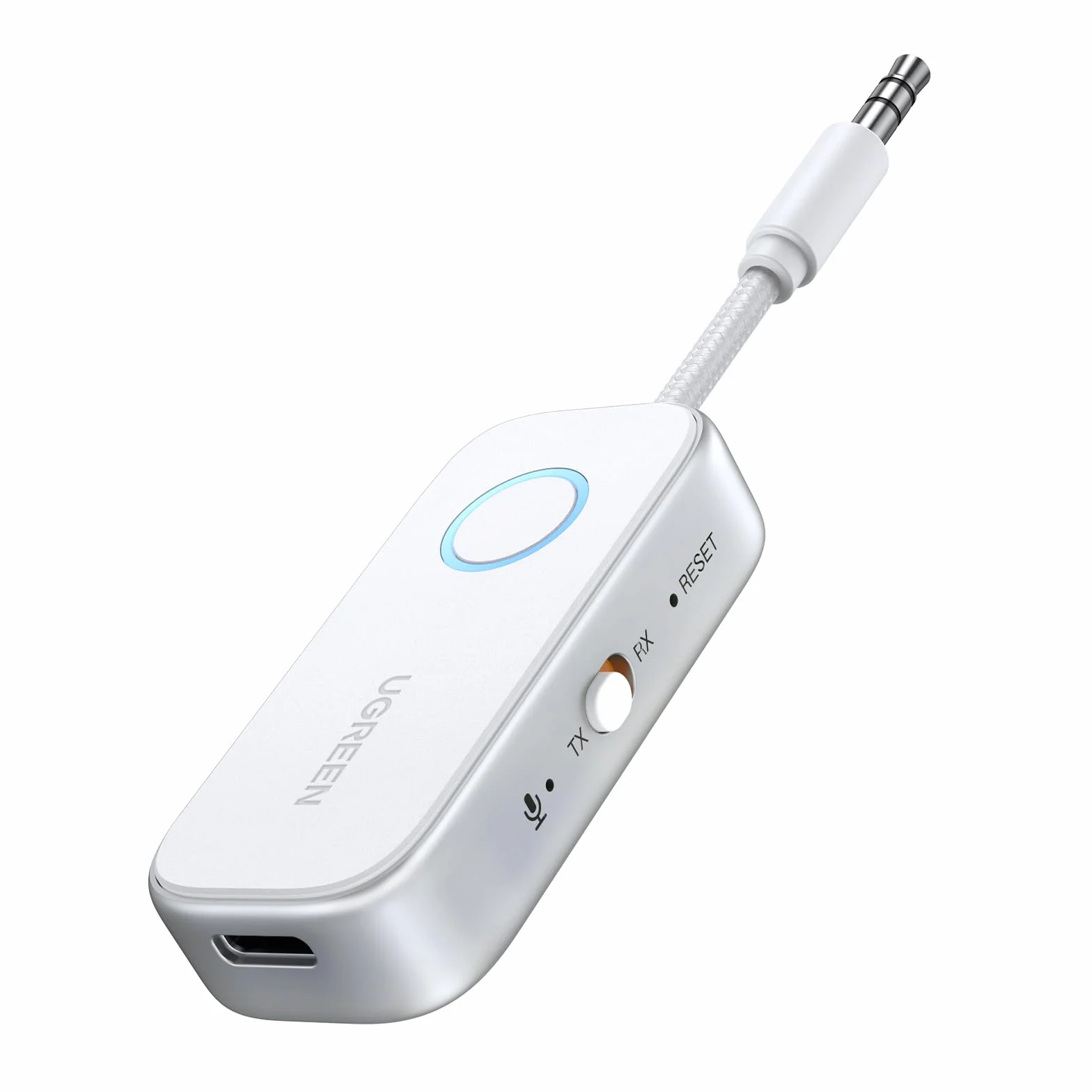 UGREEN Transmisor Receptor Bluetooth 6.0 Adaptador 2 en 1 Jack 3,5mm Audio para Coche Altavoz Auriculares Amplificador Móvil PC TV