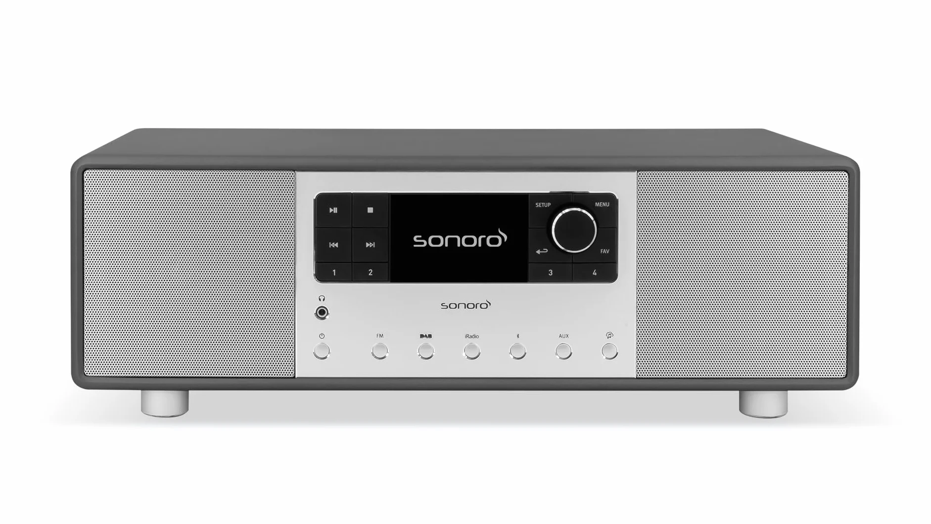 Sonoro Primus Stereo internetradio met DAB+, FM, Spotify en Bluetooth, mate graphite (HNSO31912BB)